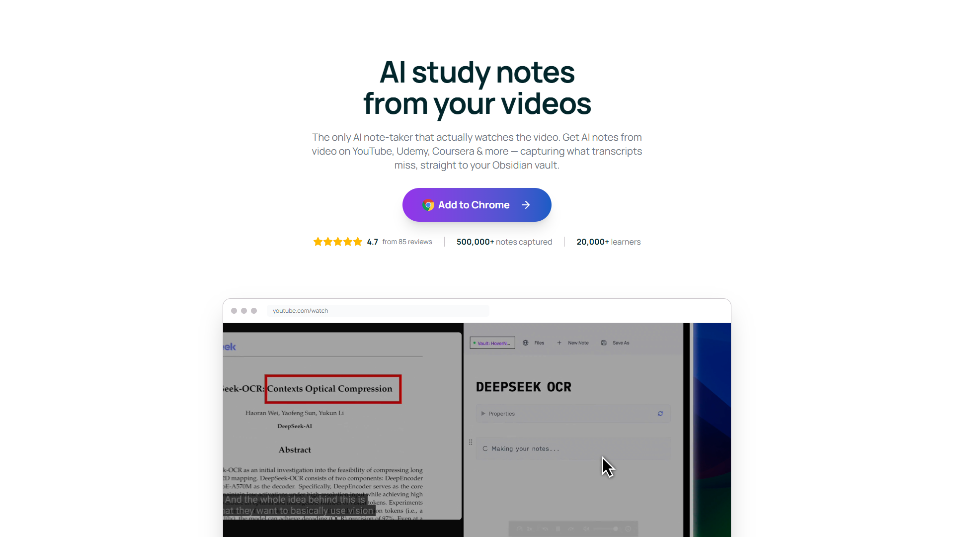 HoverNotes product screenshot