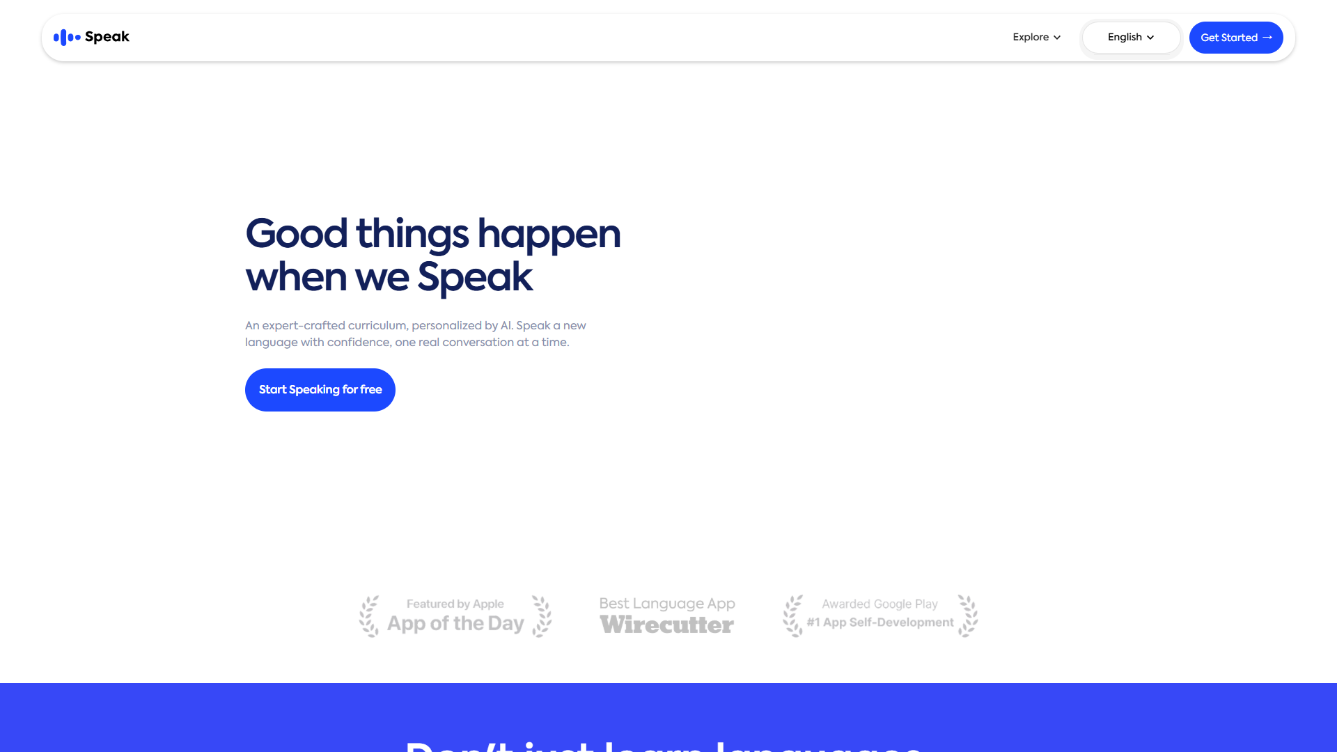 Speak product screenshot