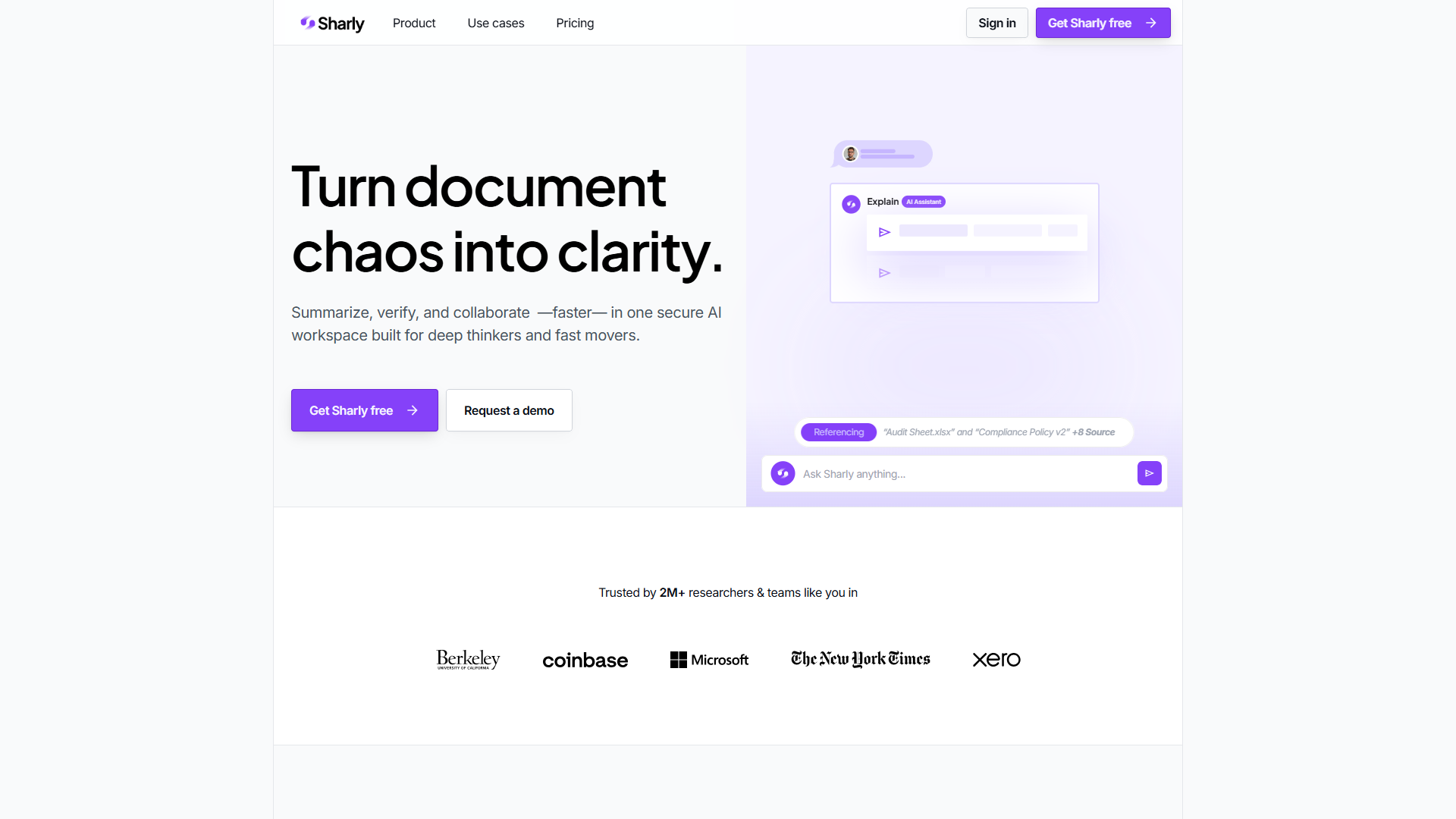 Sharly AI product screenshot