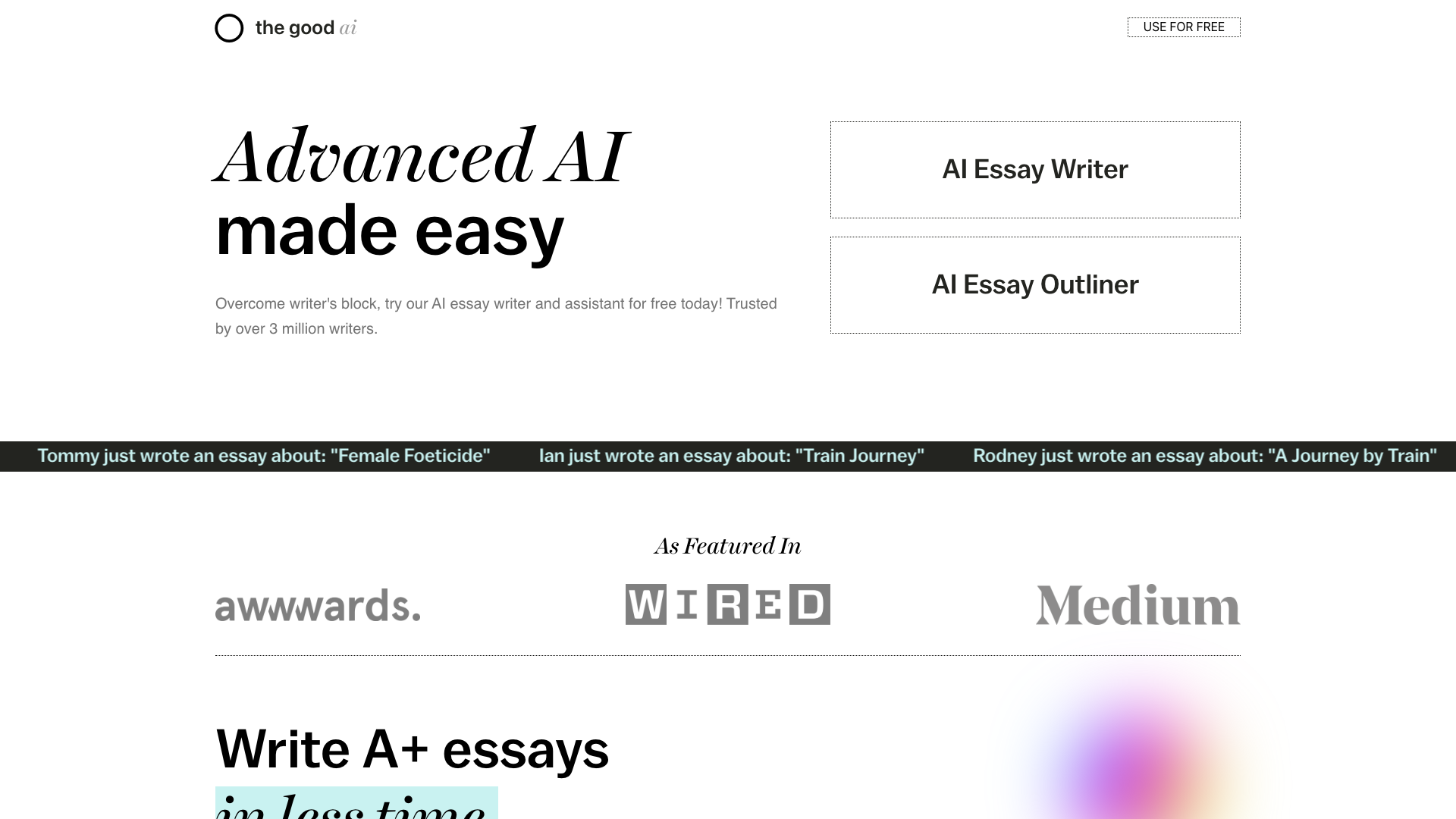The Good AI product screenshot