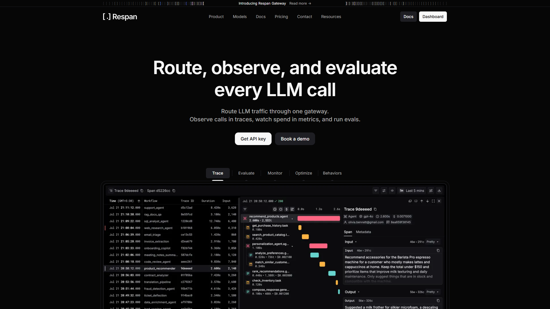 Respan product screenshot