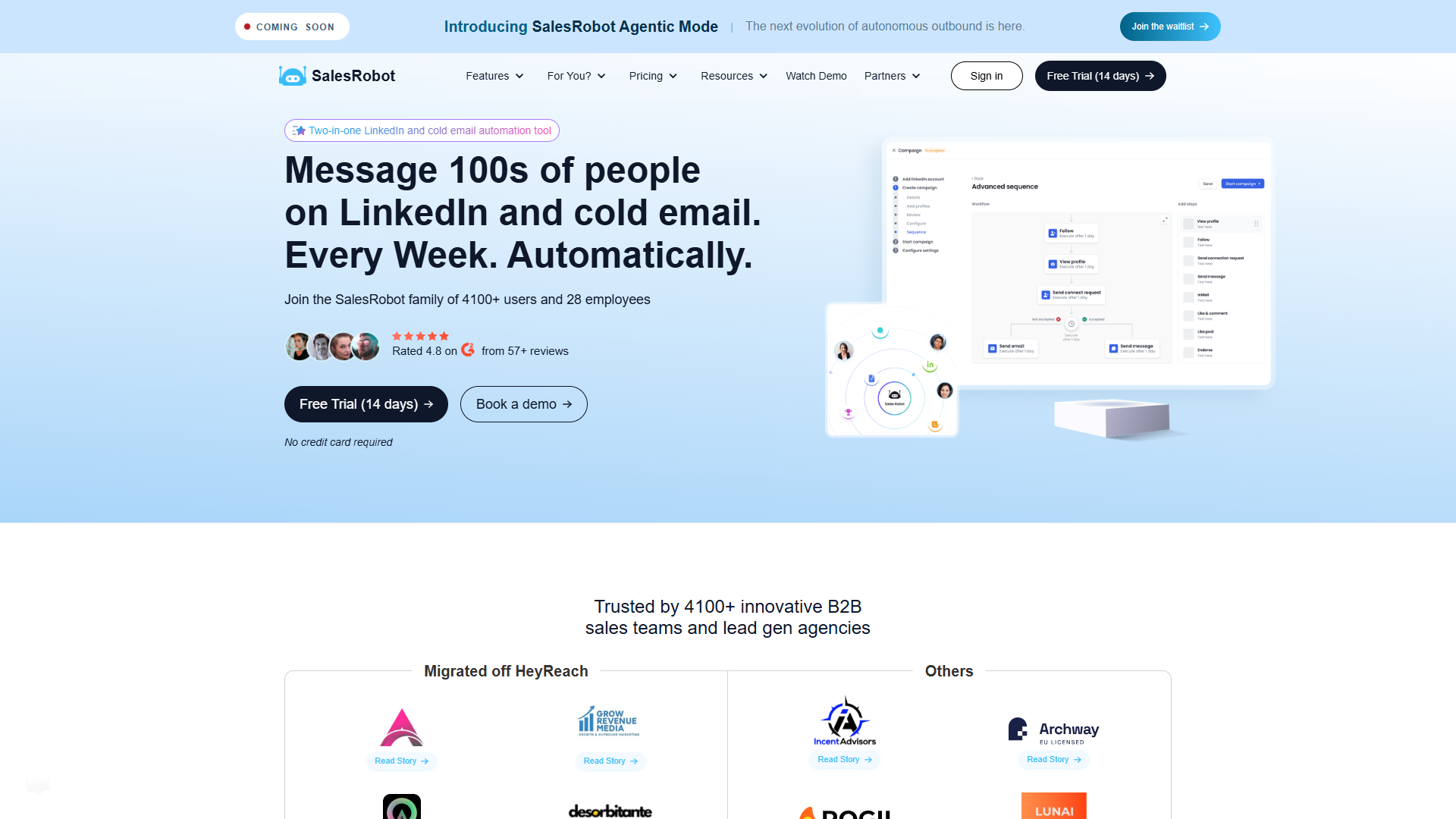 SalesRobot product screenshot
