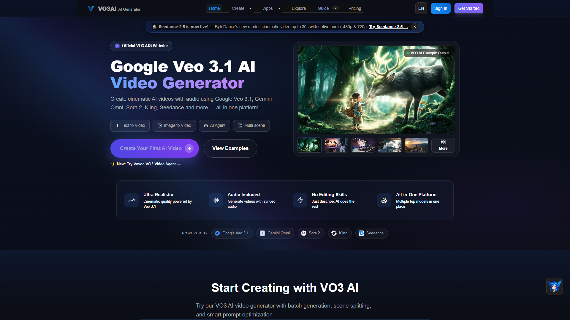 VO3 AI product screenshot