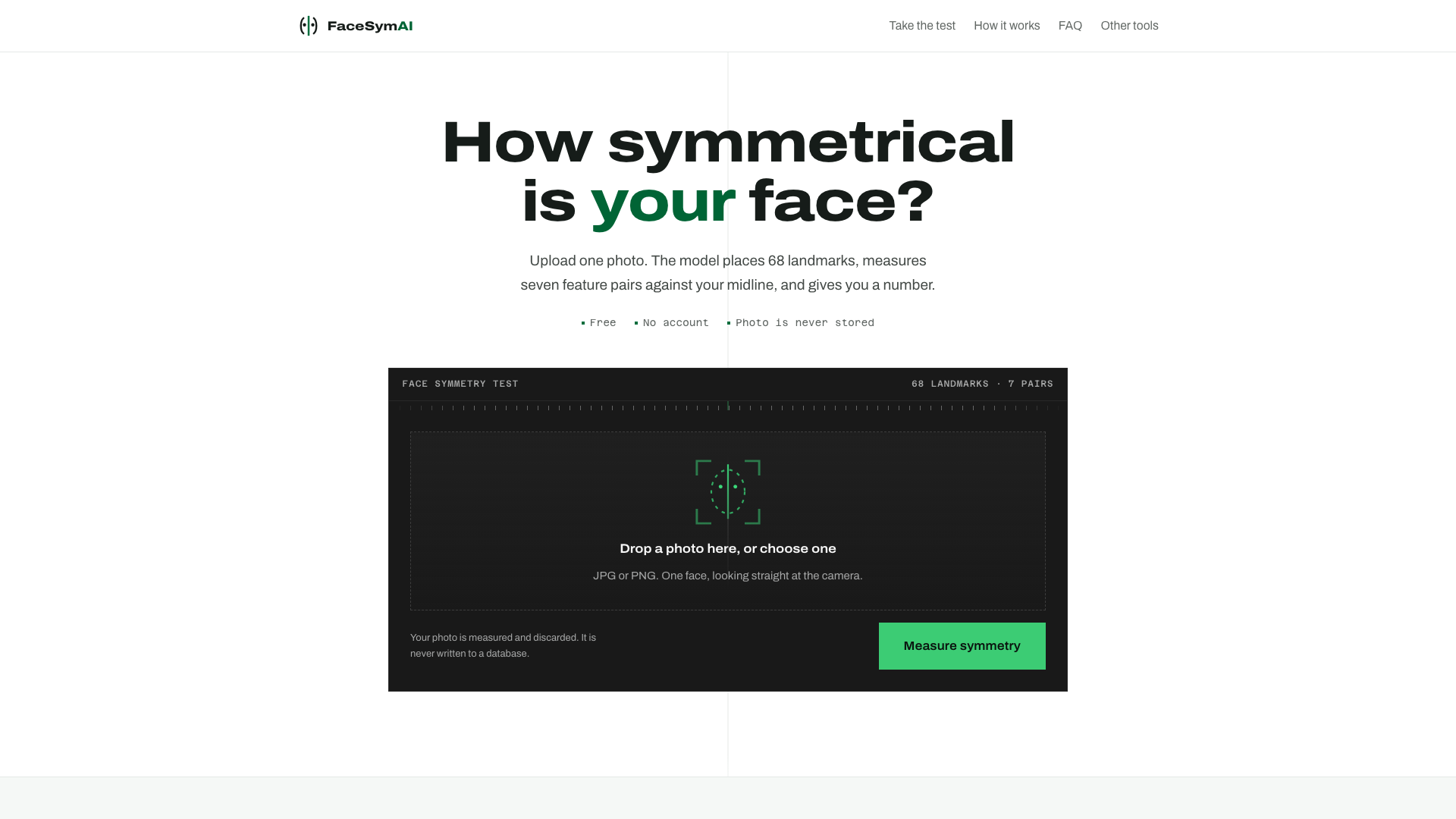 FaceSym AI product screenshot