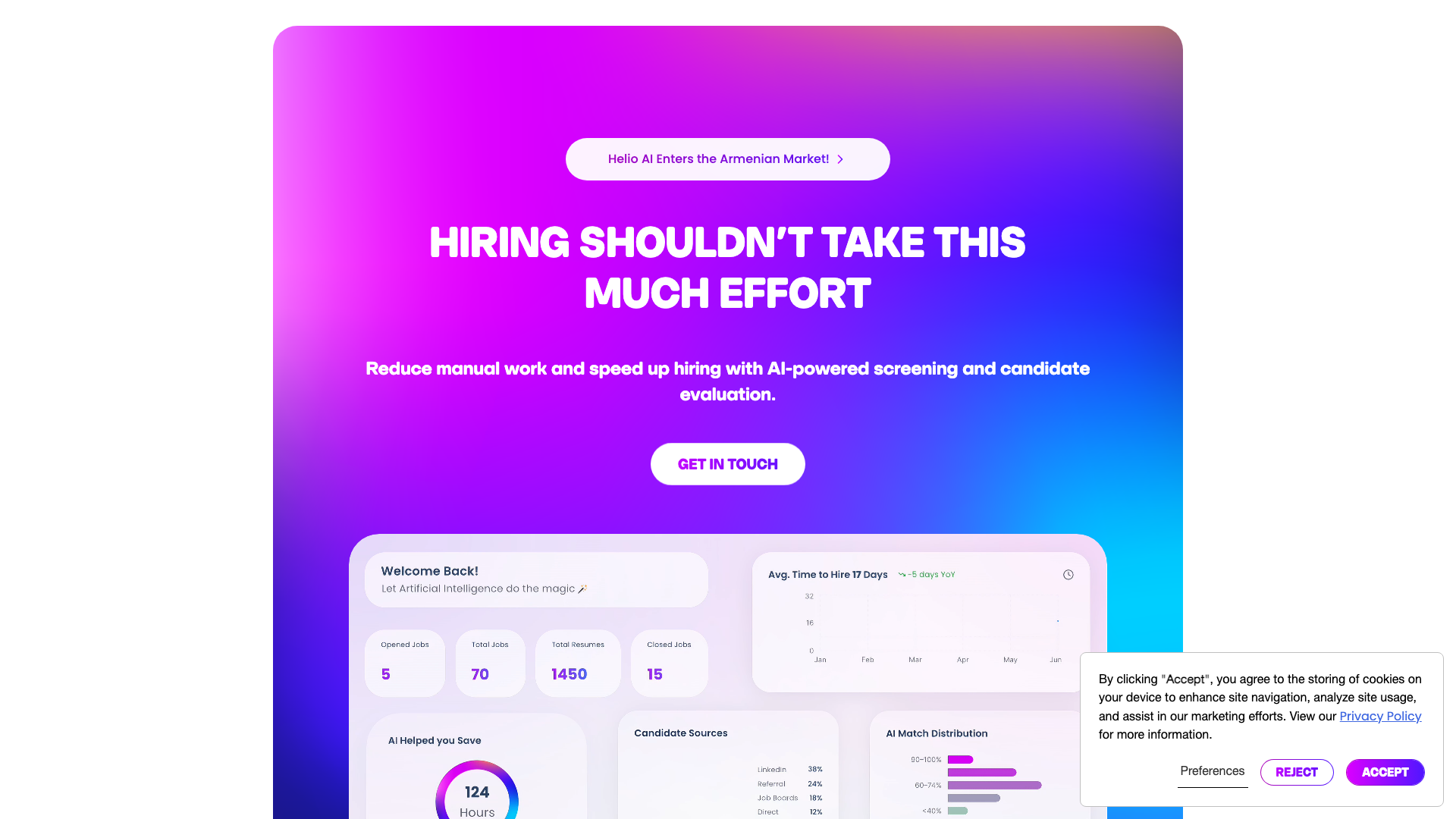 Helio AI product screenshot