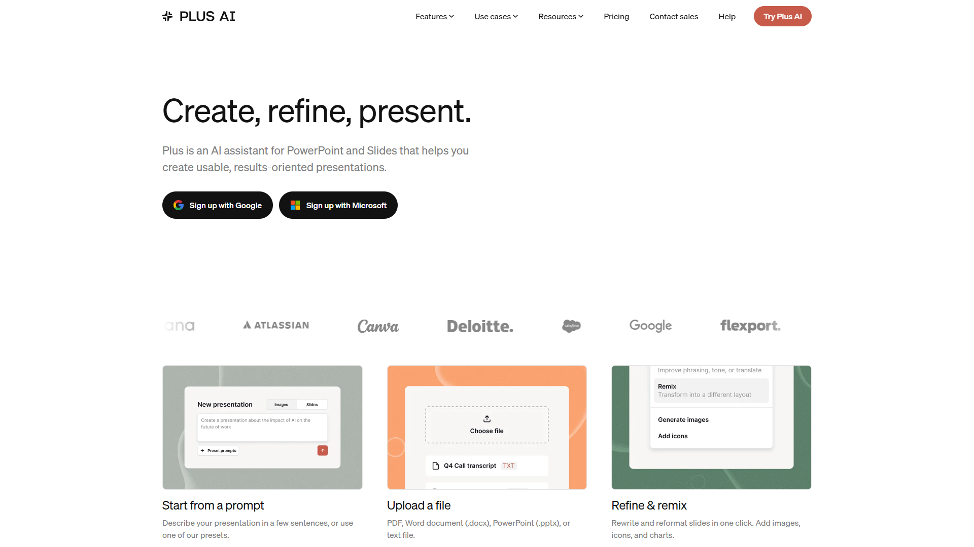 Plus AI product screenshot