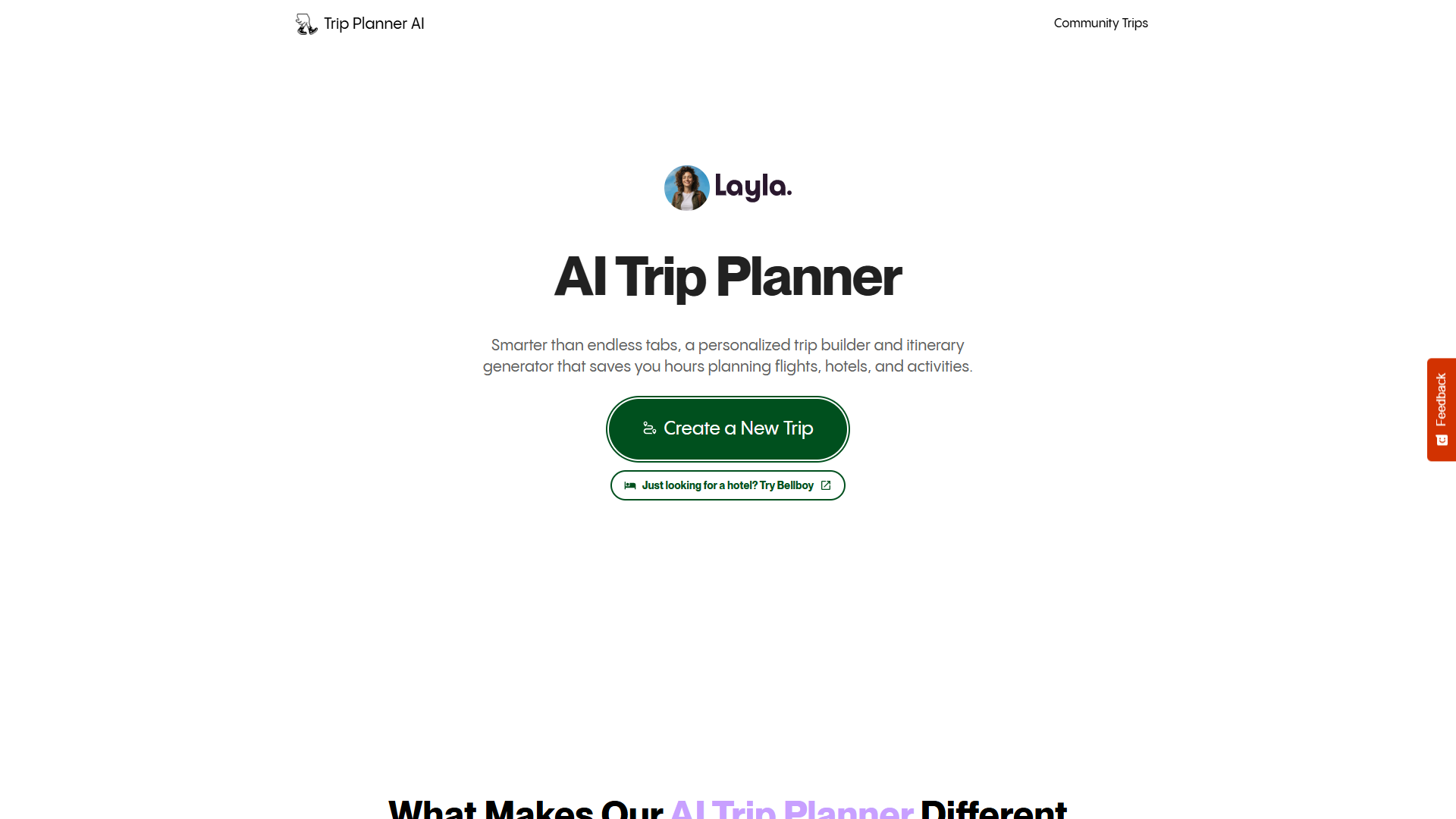 Trip Planner AI product screenshot