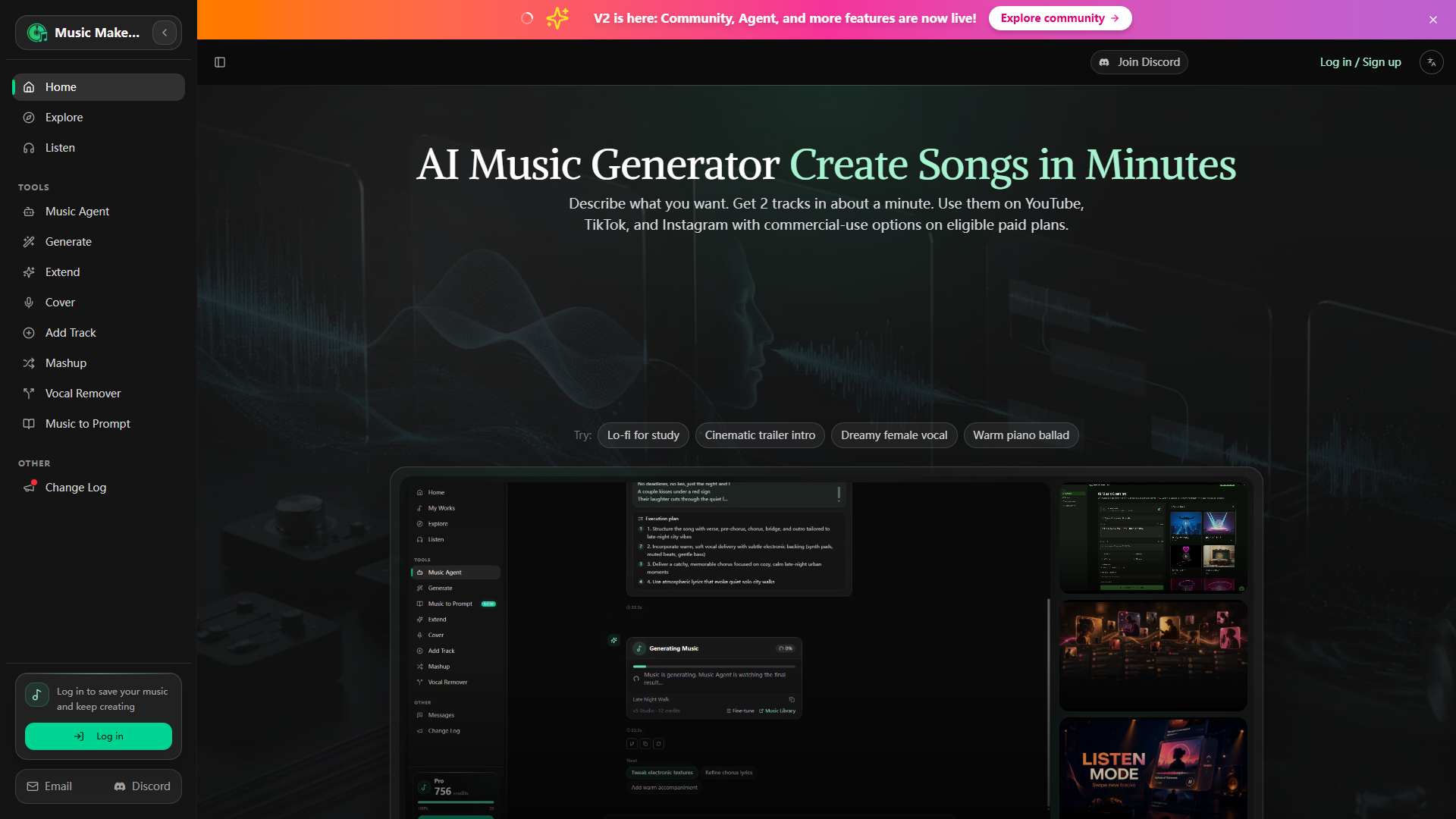 MusicMake AI product screenshot