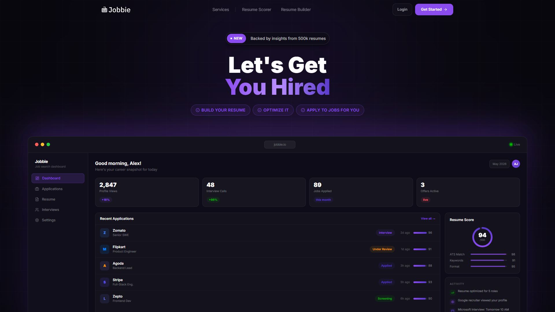 Jobbie product screenshot