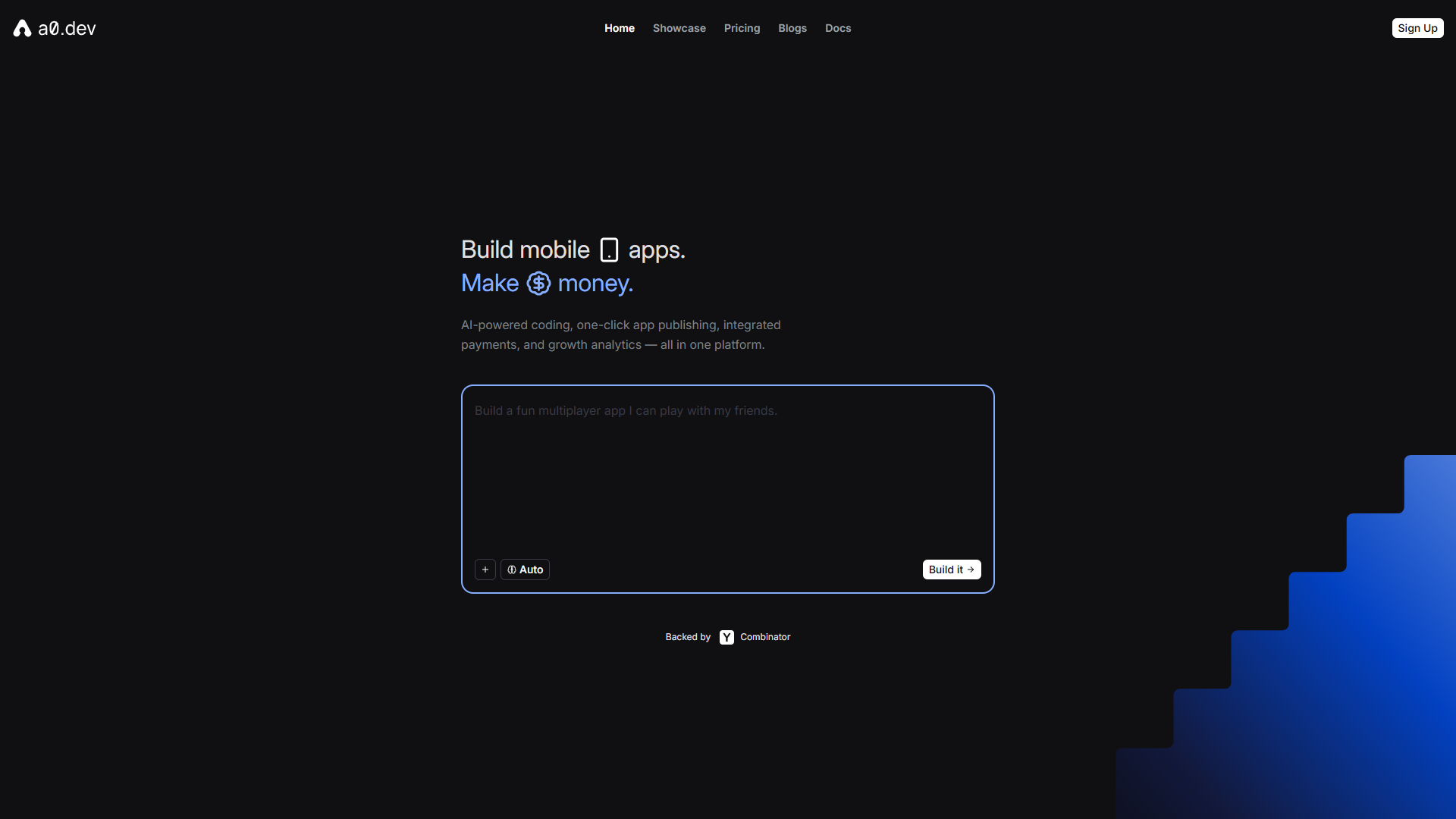 a0.dev product screenshot