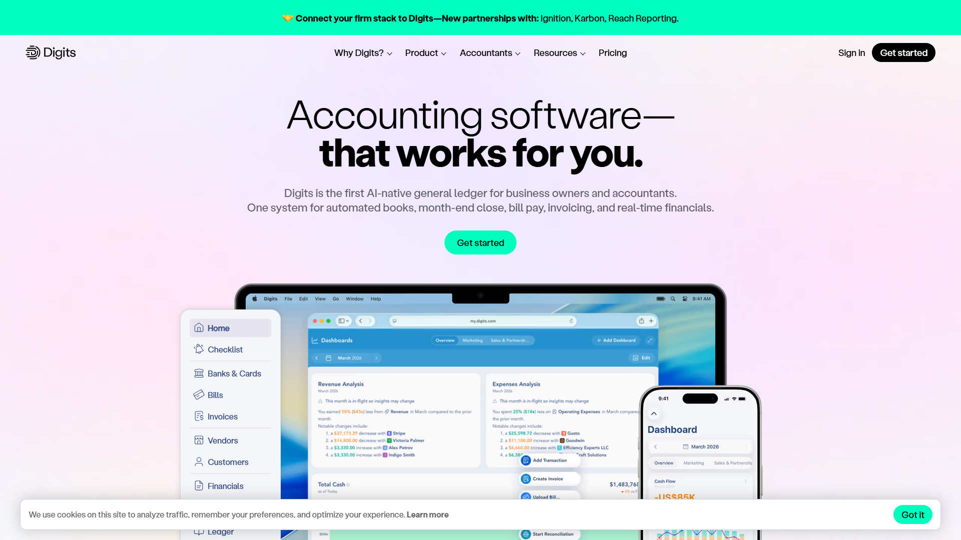 Digits product screenshot