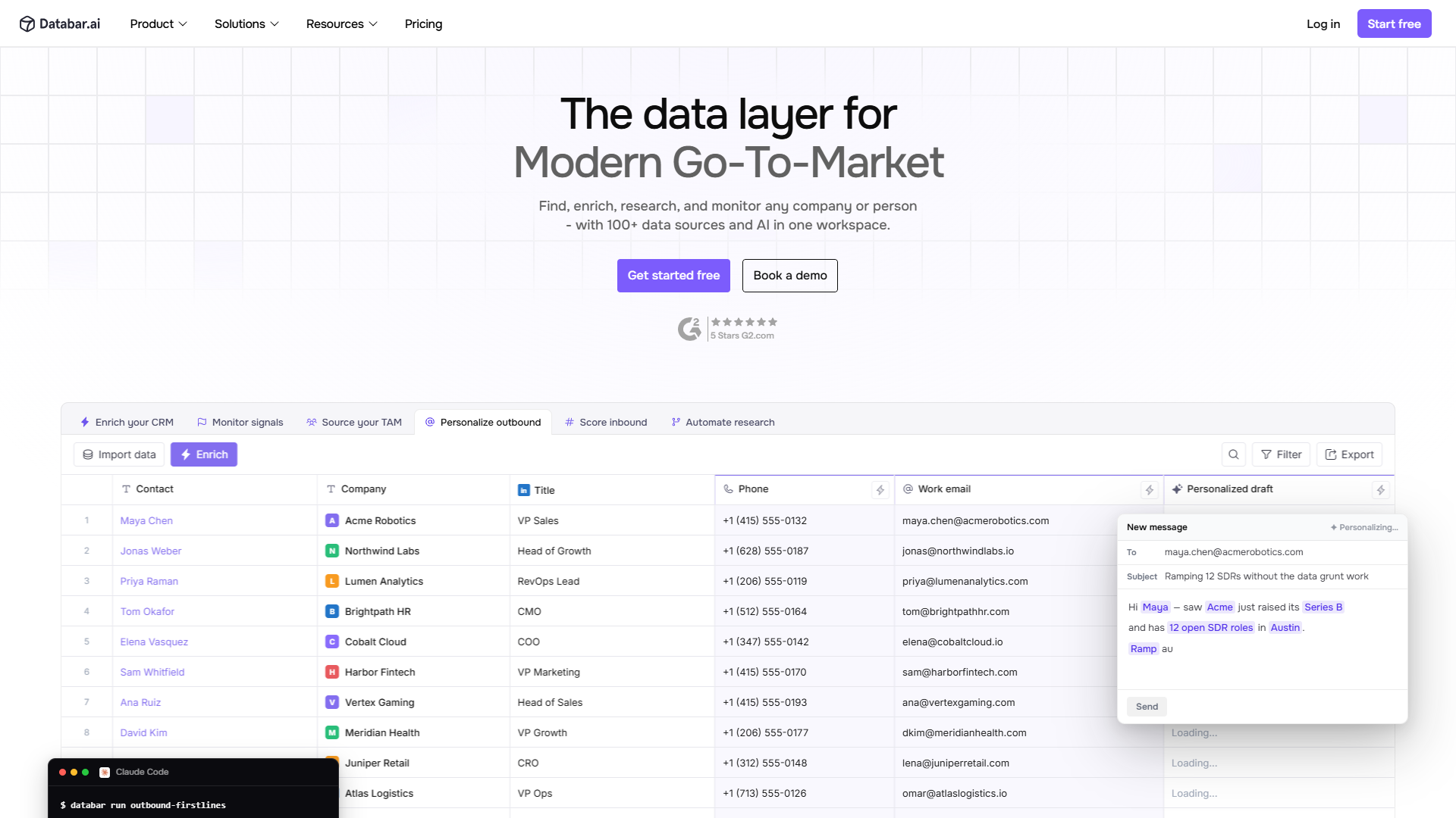 Databar.ai product screenshot