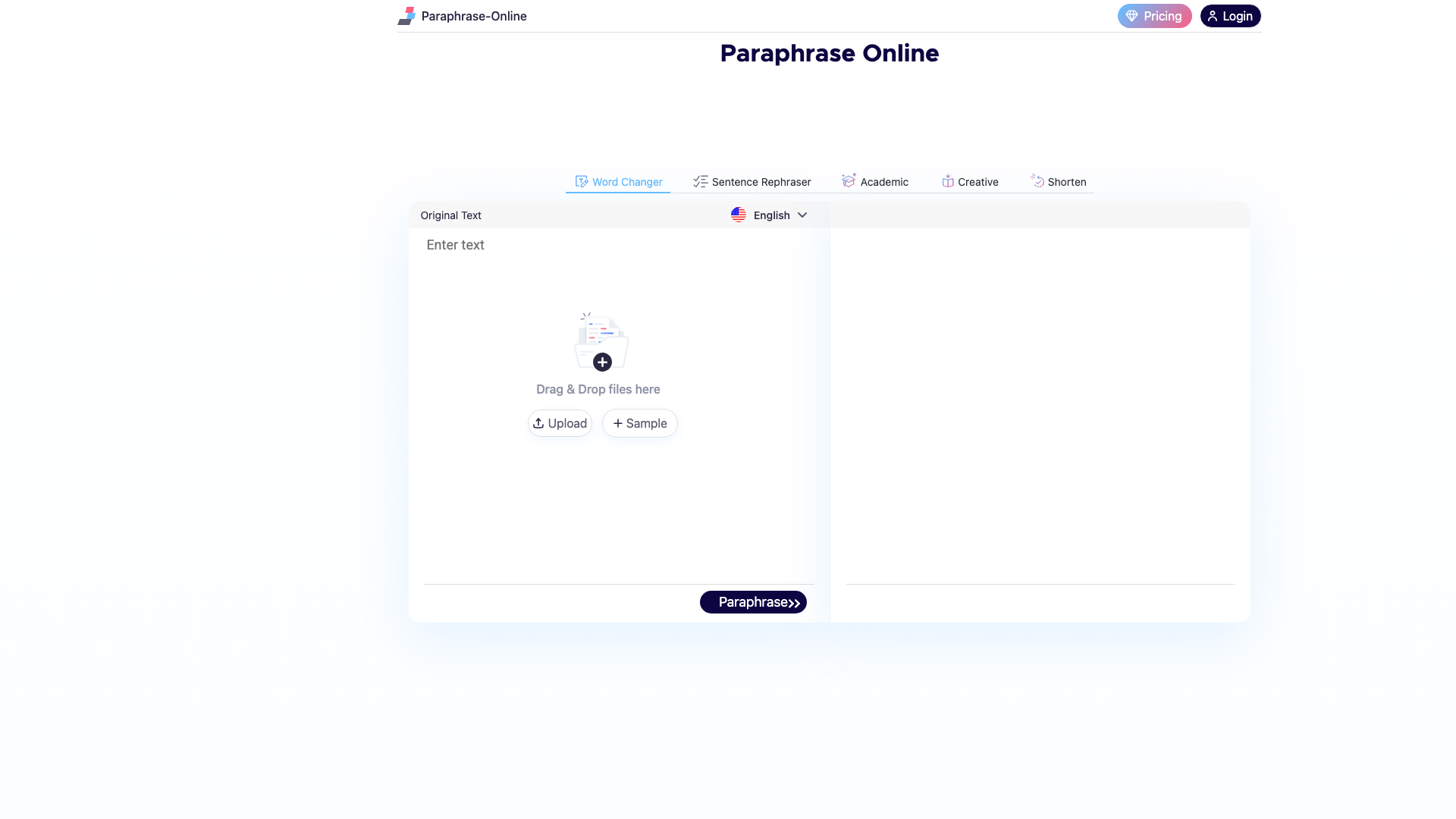 Paraphrase Online product screenshot