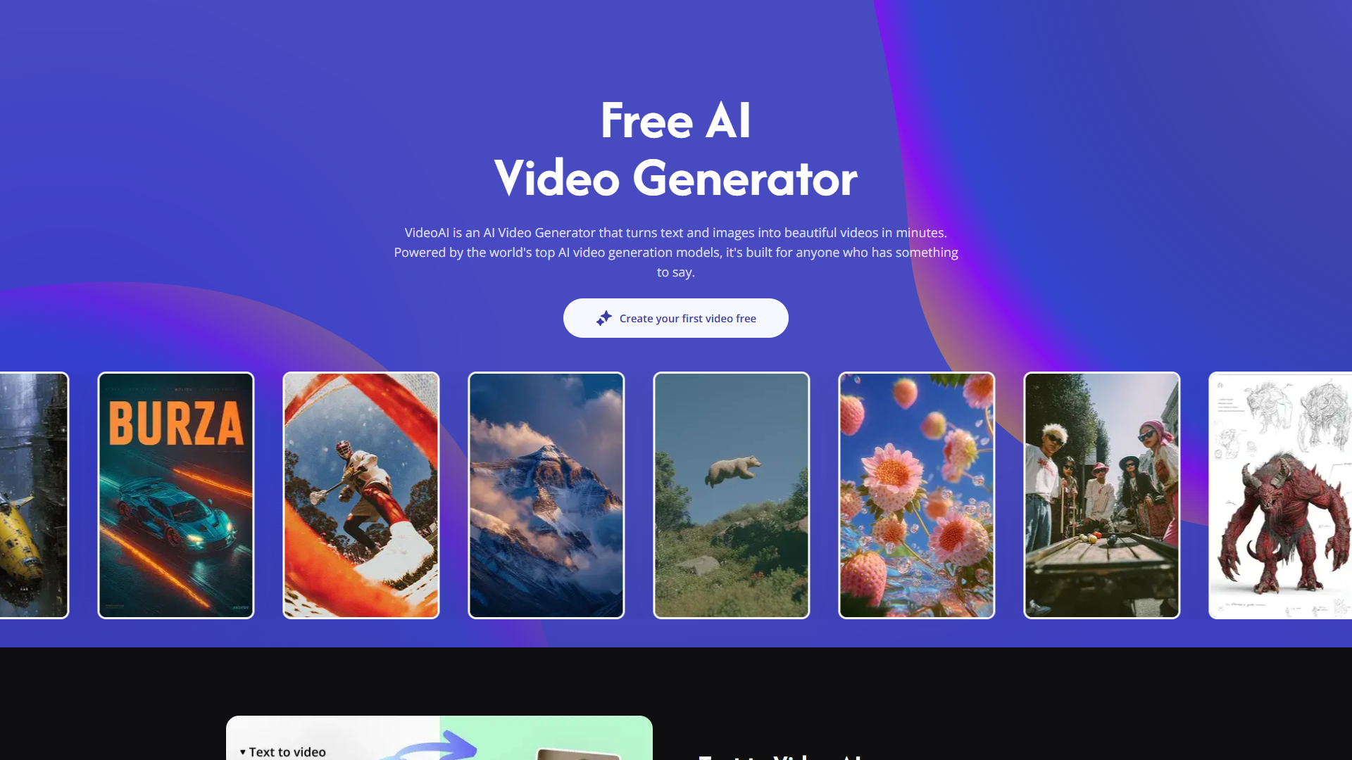 VideoAI product screenshot