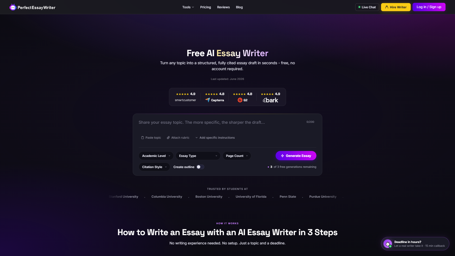 PerfectEssayWriter product screenshot