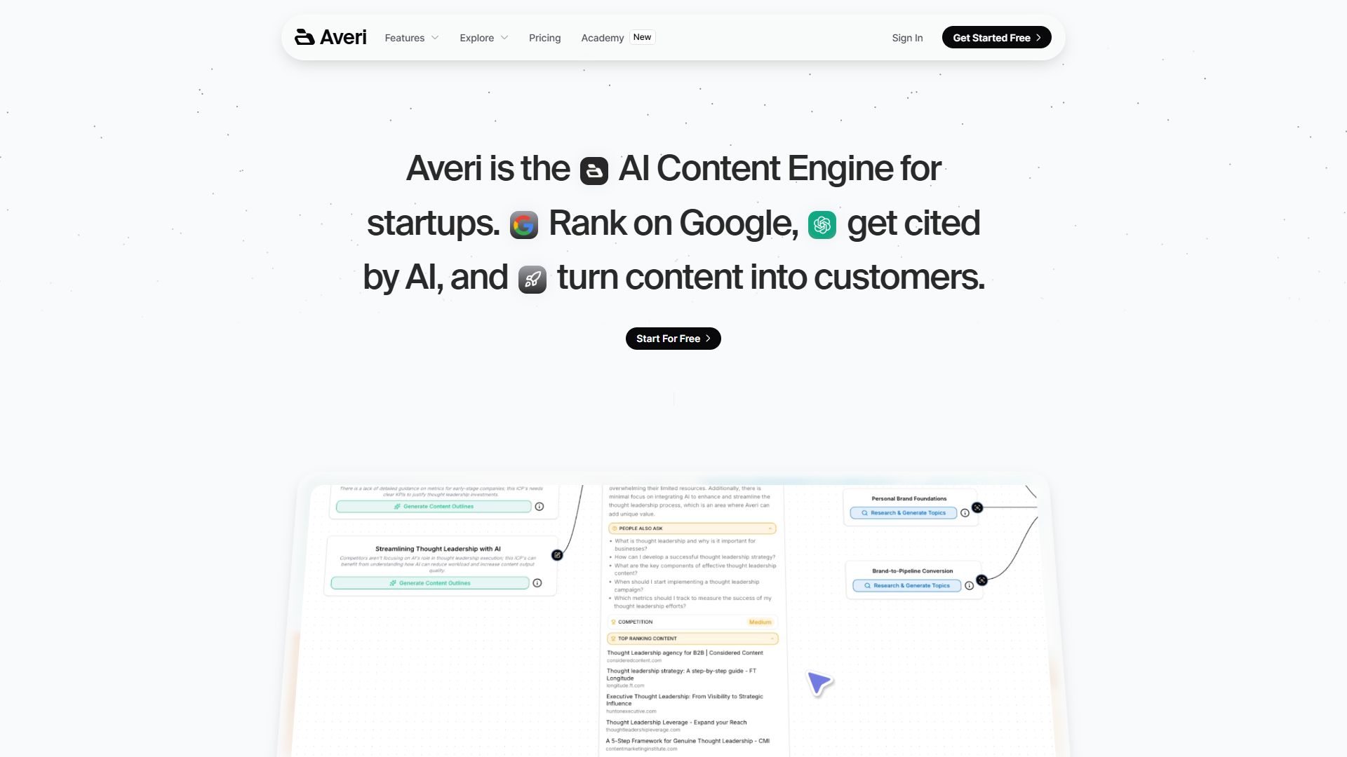 Averi product screenshot
