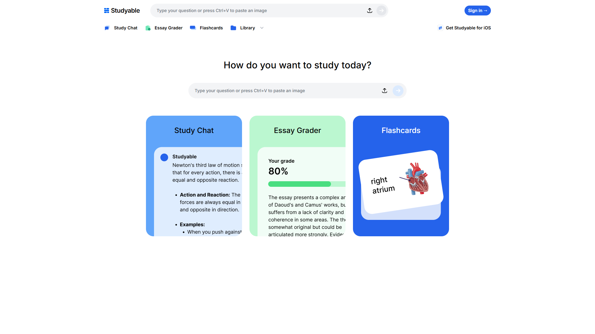 Studyable product screenshot