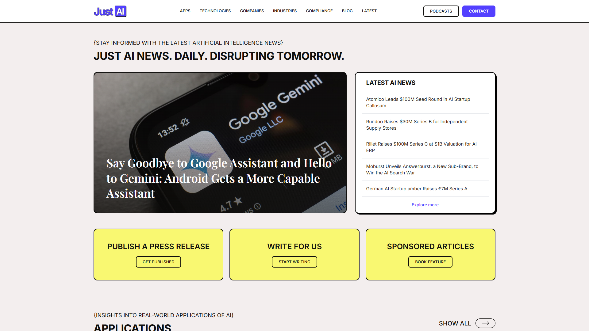 Just AI News product screenshot