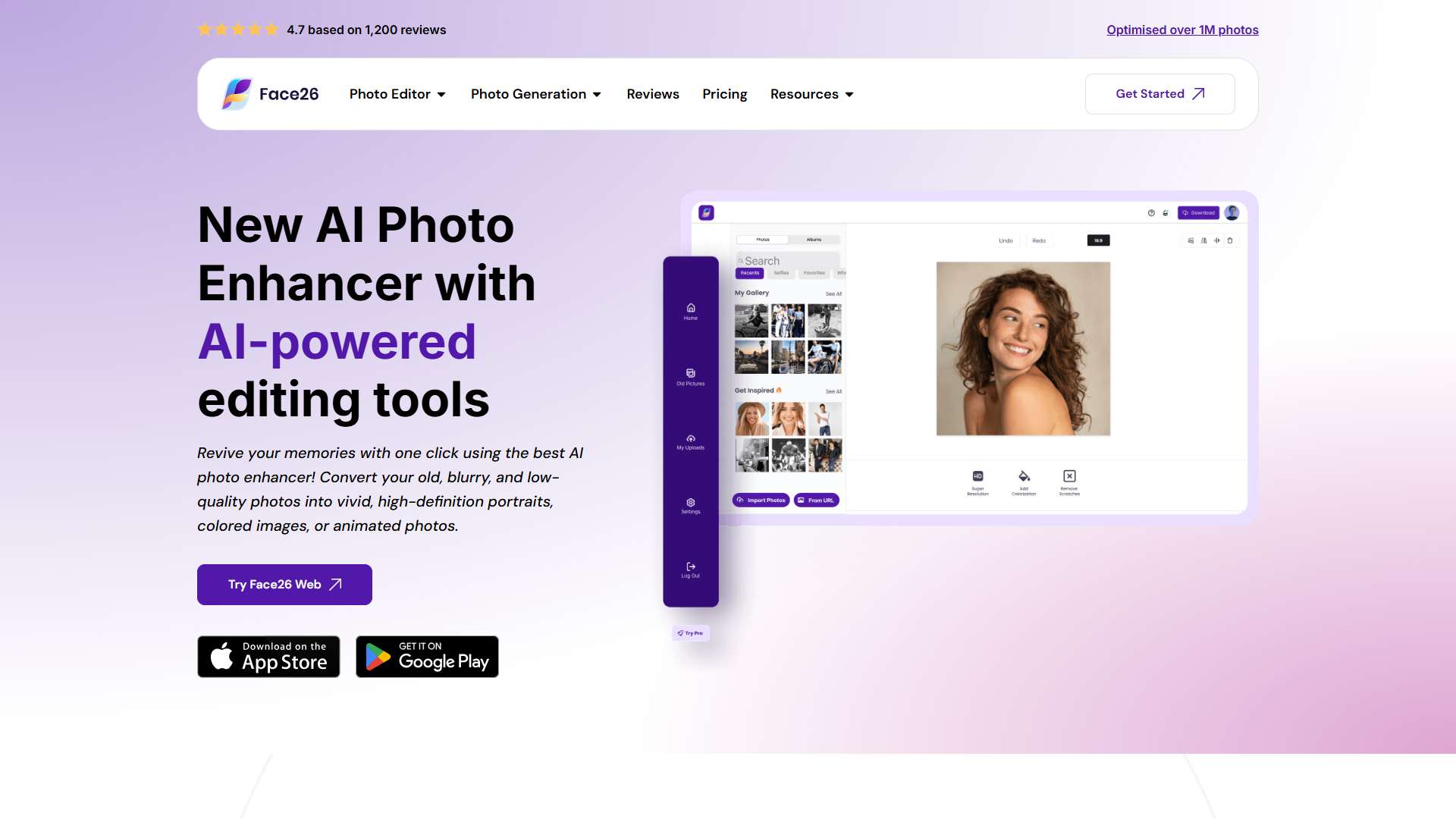 Face26 product screenshot