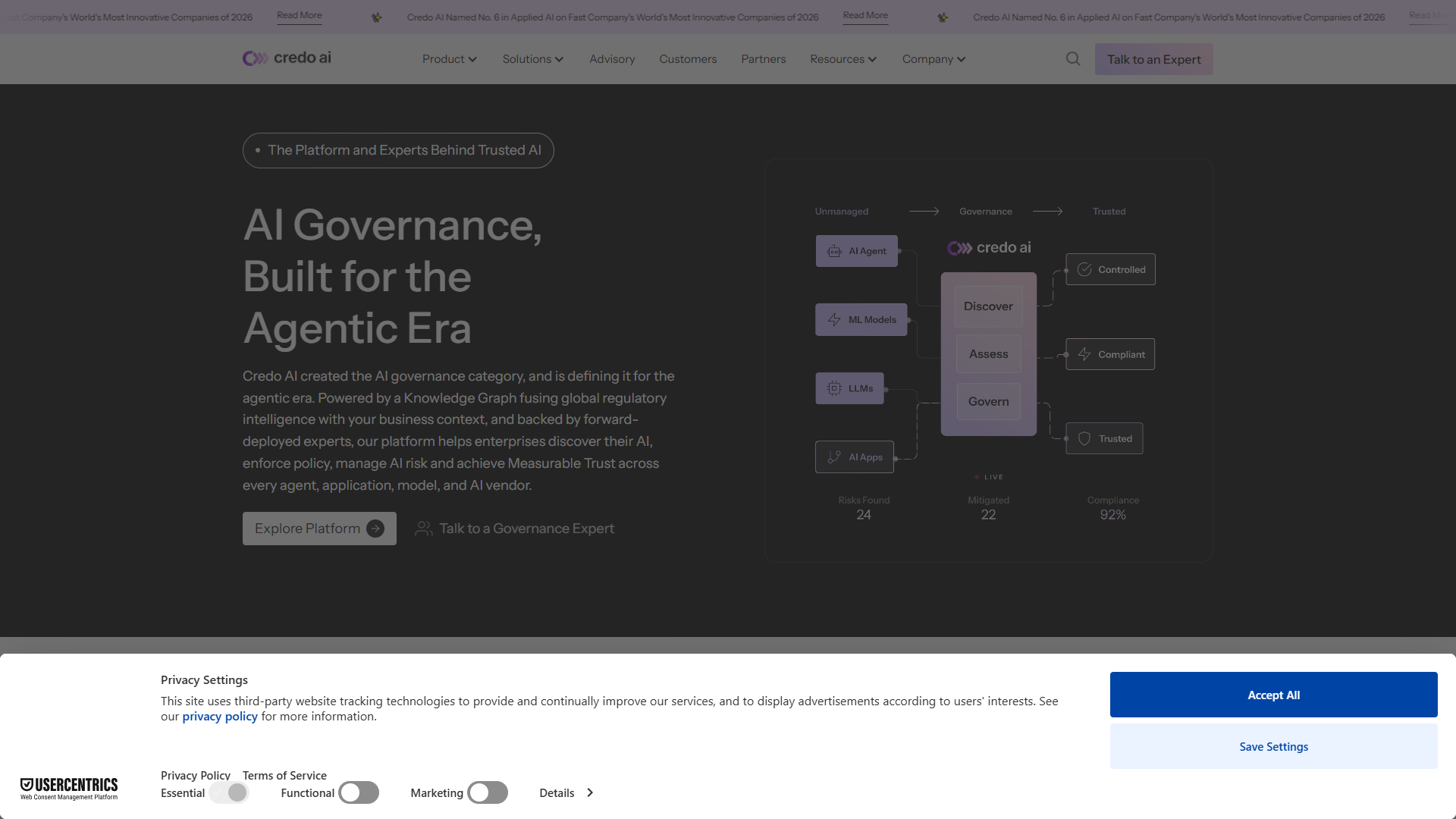 Credo AI product screenshot