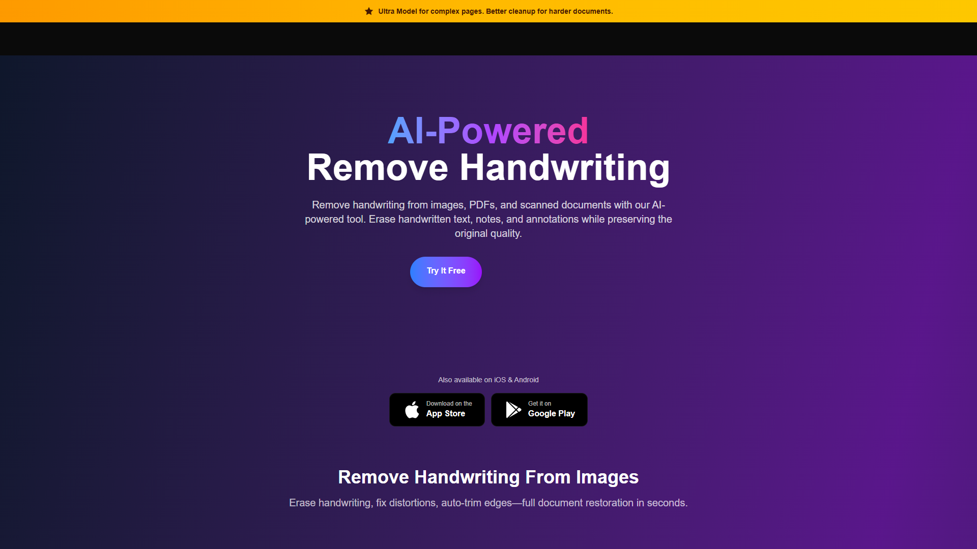 RemoveHandwriting product screenshot