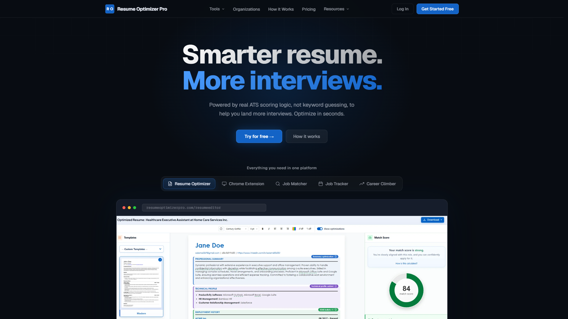 Resume Optimizer Pro product screenshot