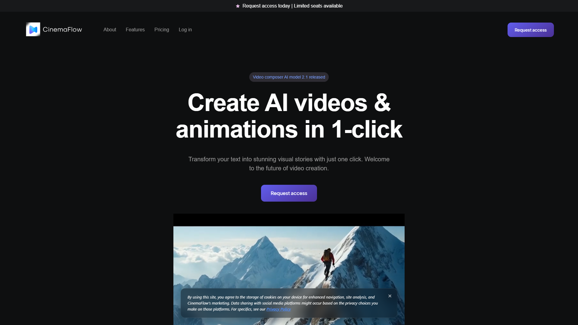 CinemaFlow AI product screenshot