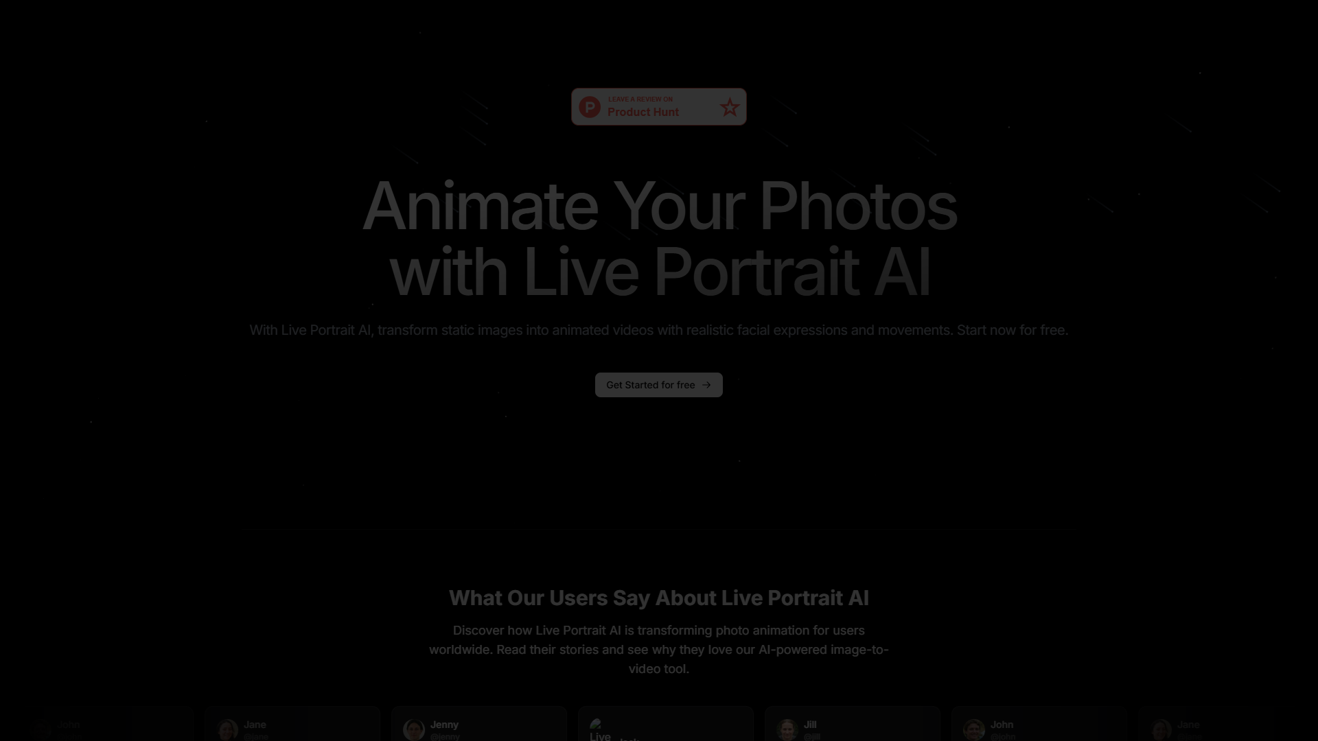 Live Portrait AI product screenshot