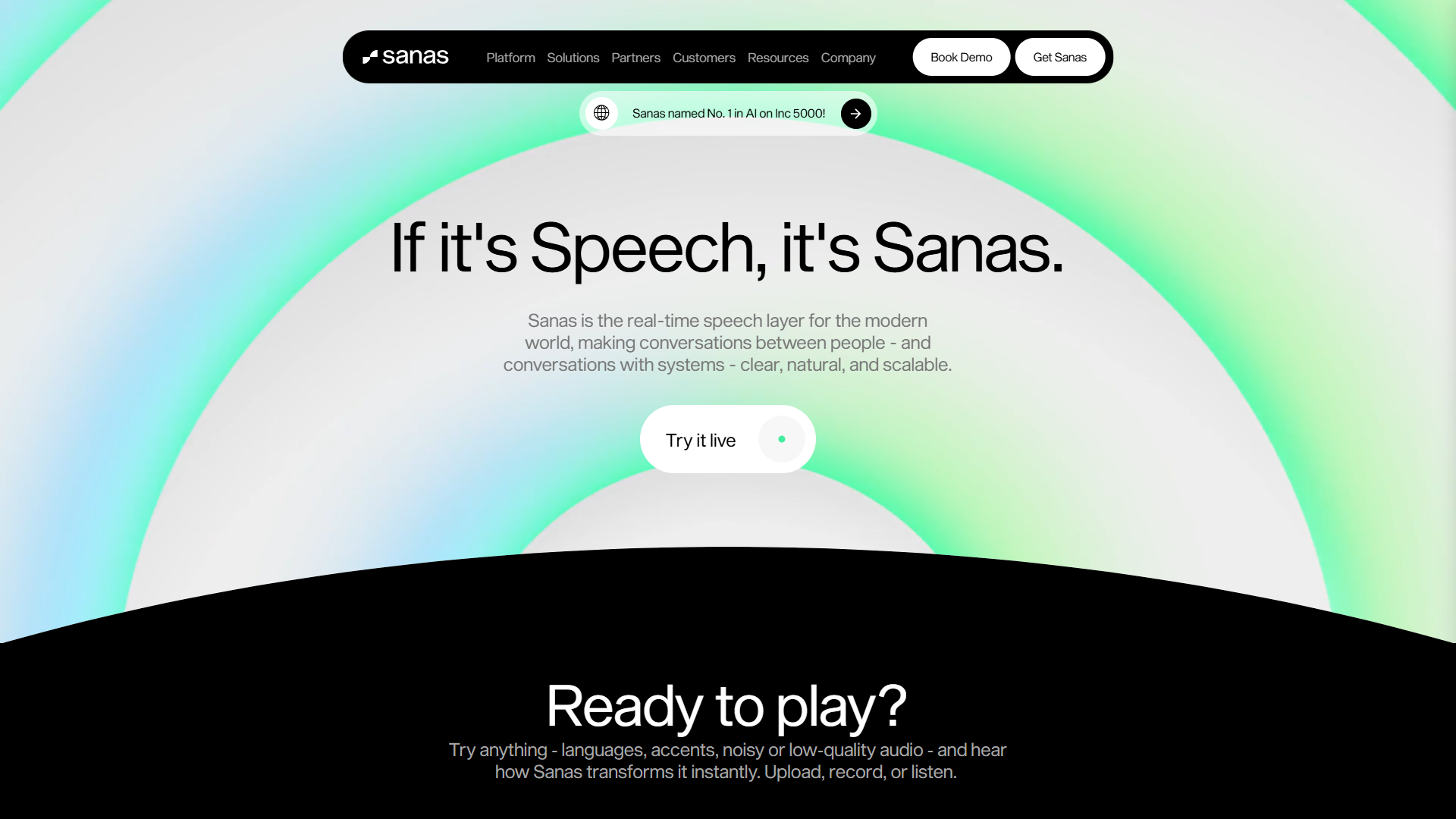 Sanas product screenshot