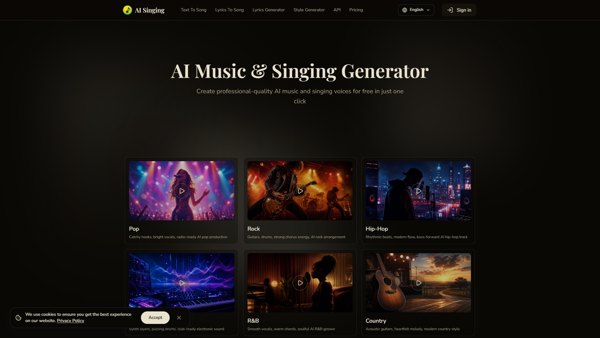 AI Singing product screenshot