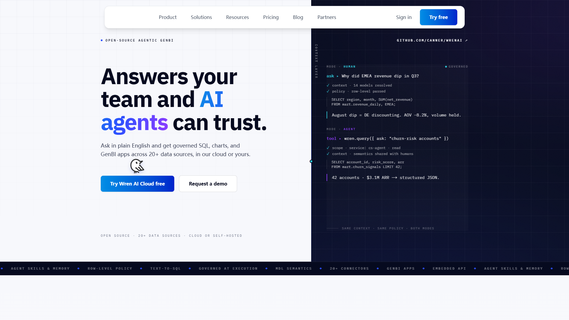 Wren AI product screenshot