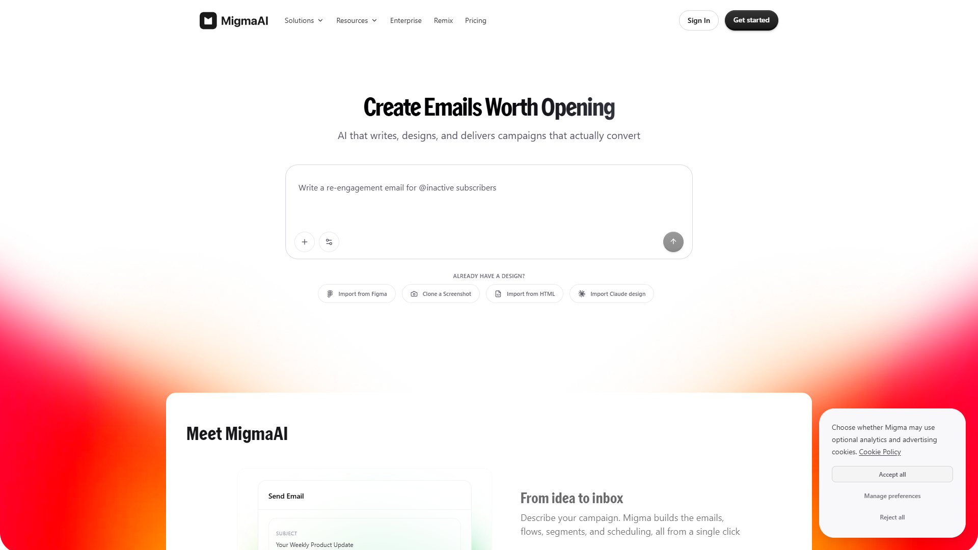 Migma product screenshot