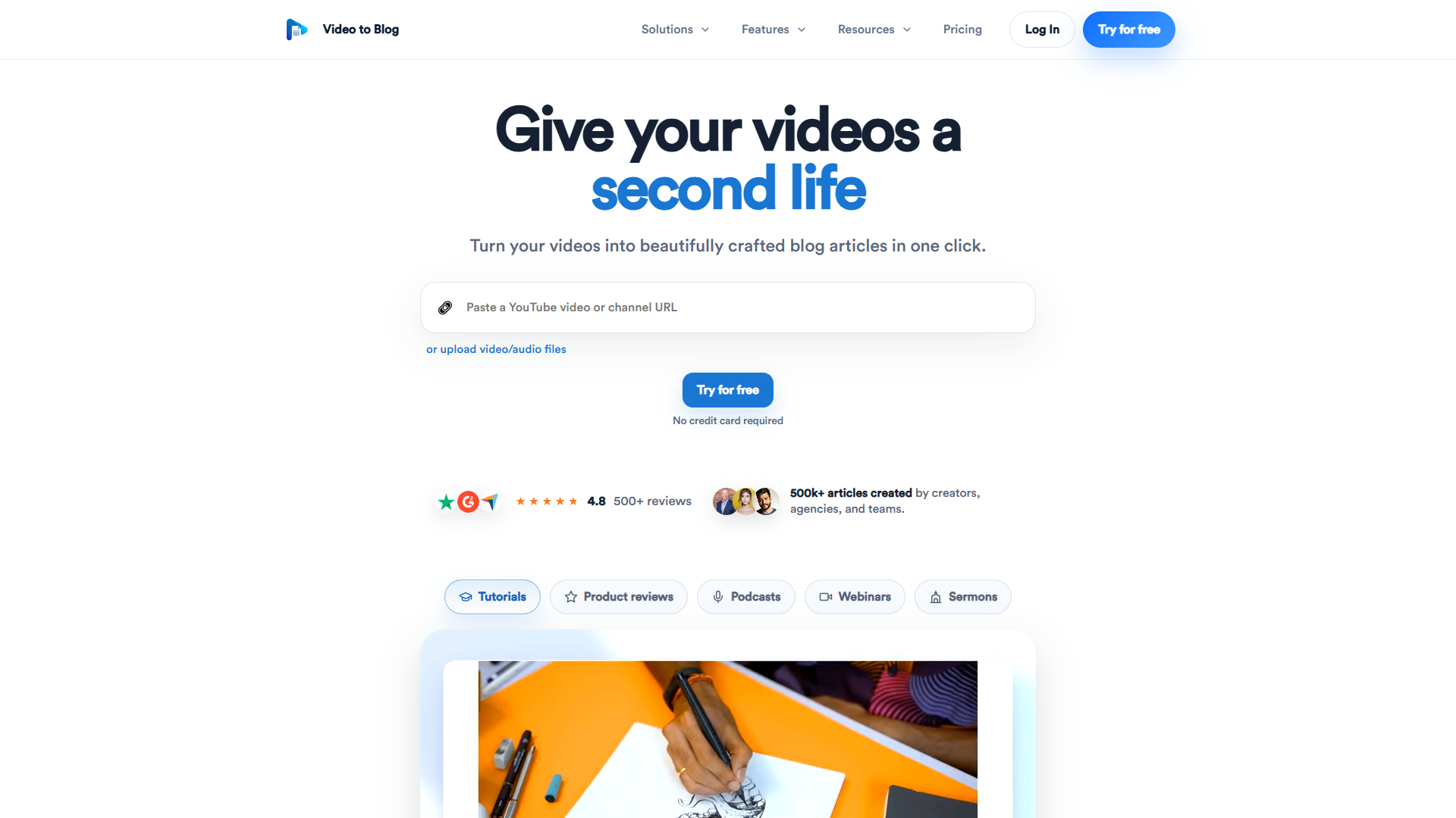 Video to Blog product screenshot