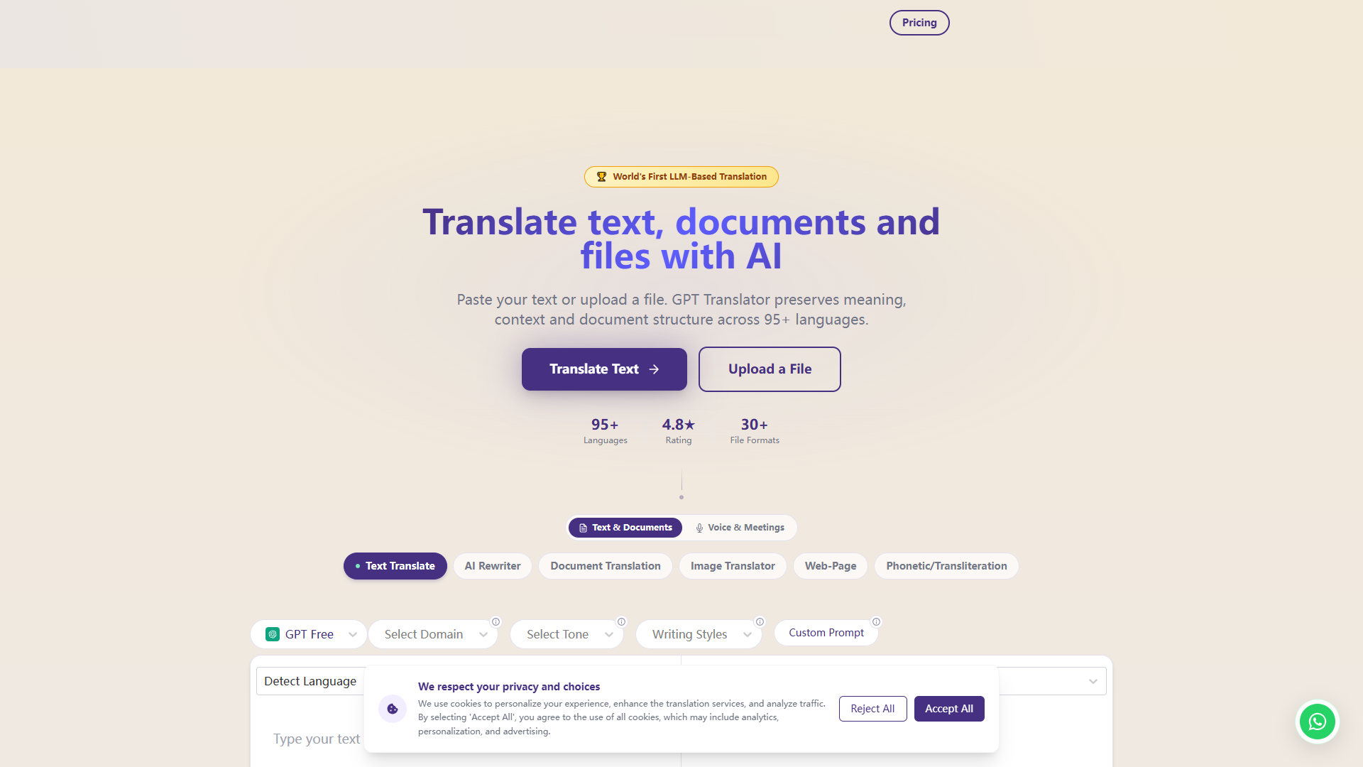 GPT Translator product screenshot