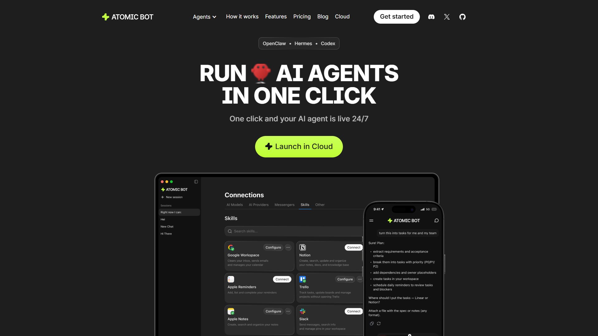 Atomic Bot product screenshot