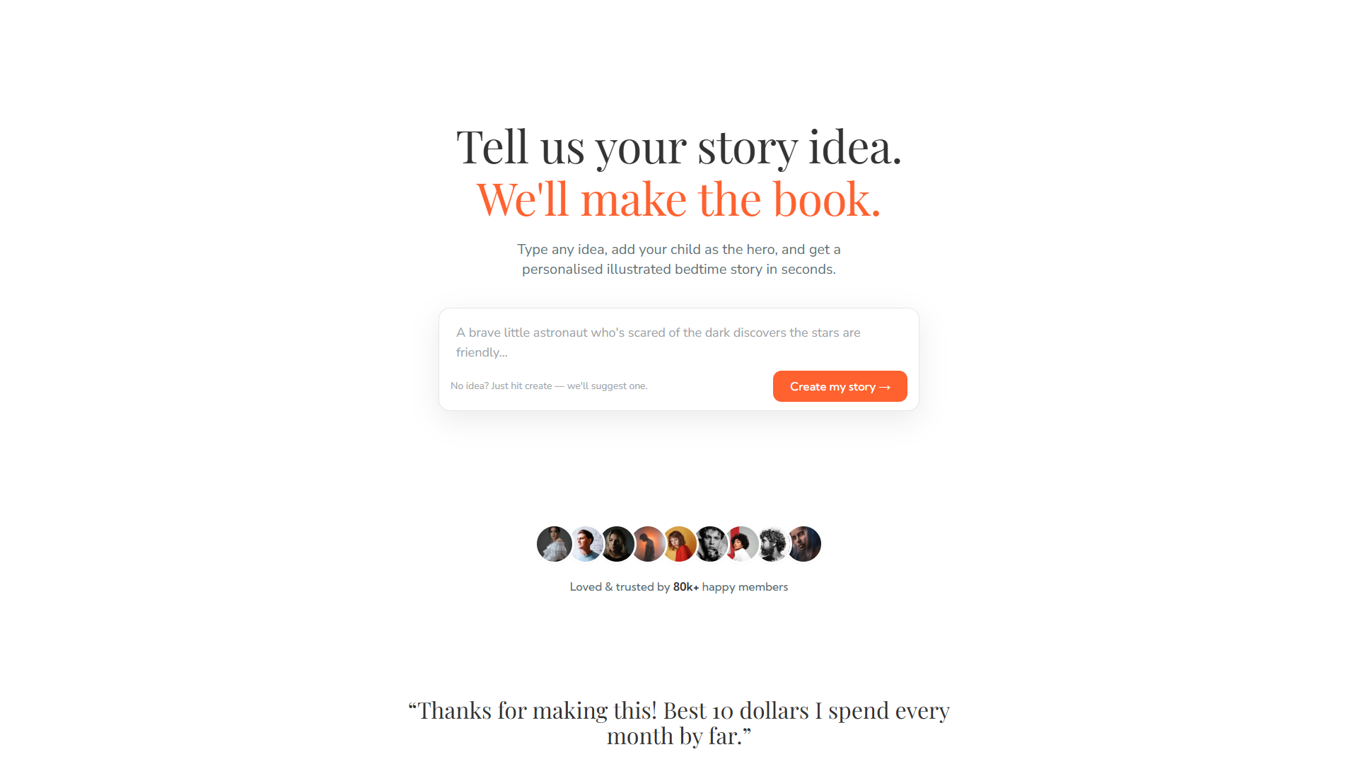 Bedtimestory.ai product screenshot