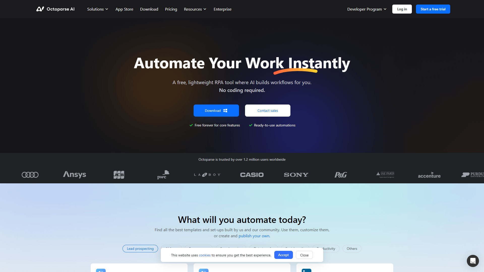 Octoparse AI product screenshot