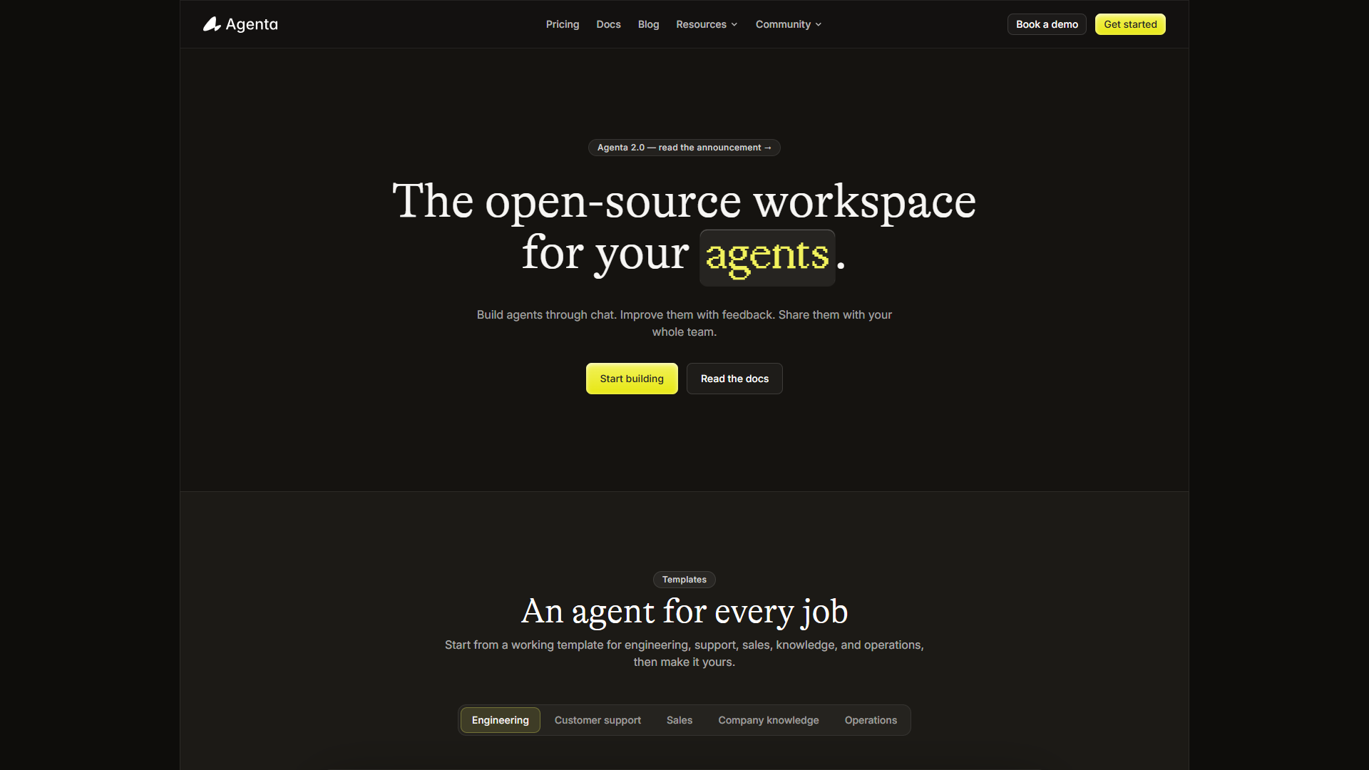 Agenta product screenshot