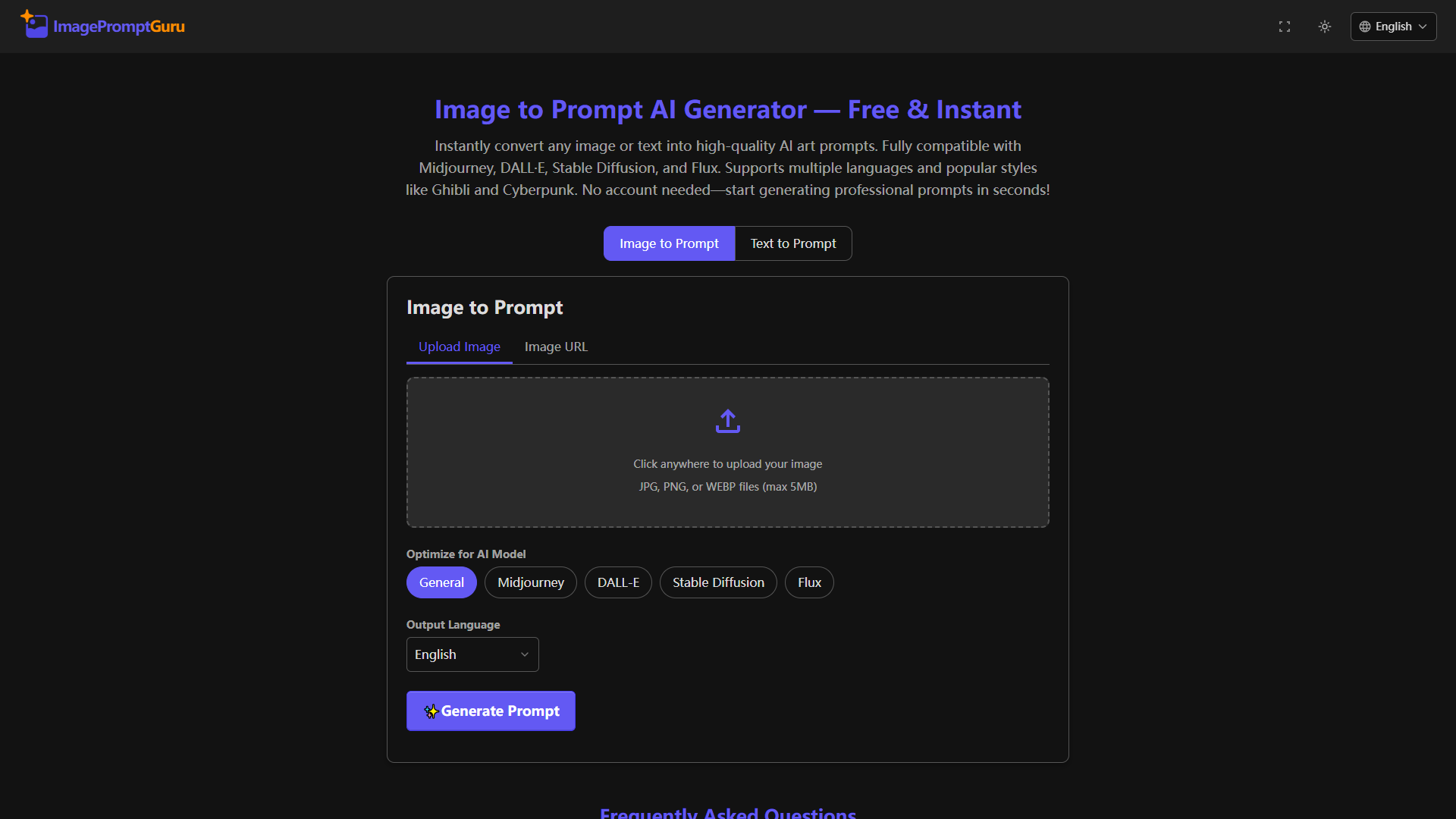 ImagePrompt Guru product screenshot