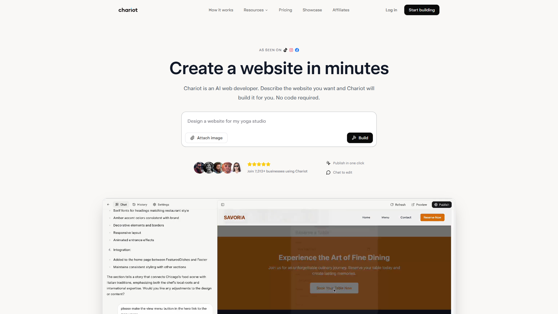 Chariot product screenshot