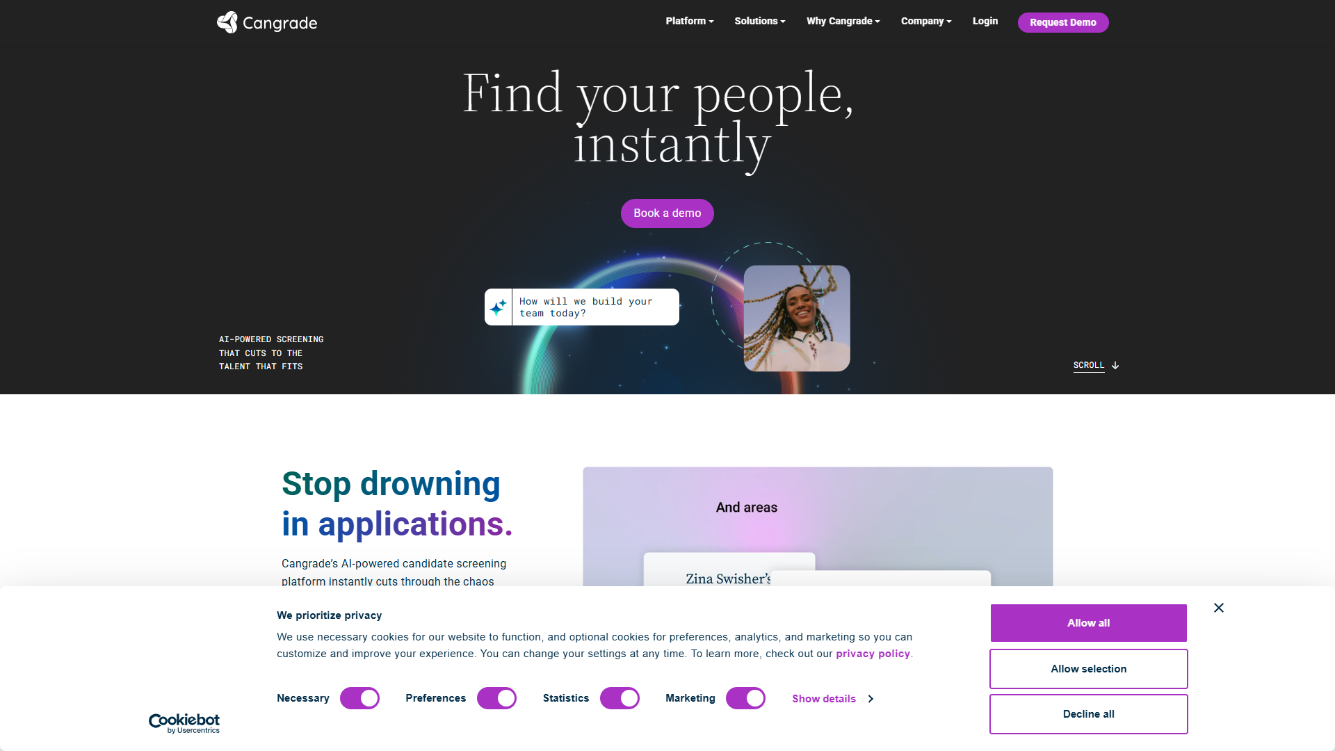 Cangrade product screenshot