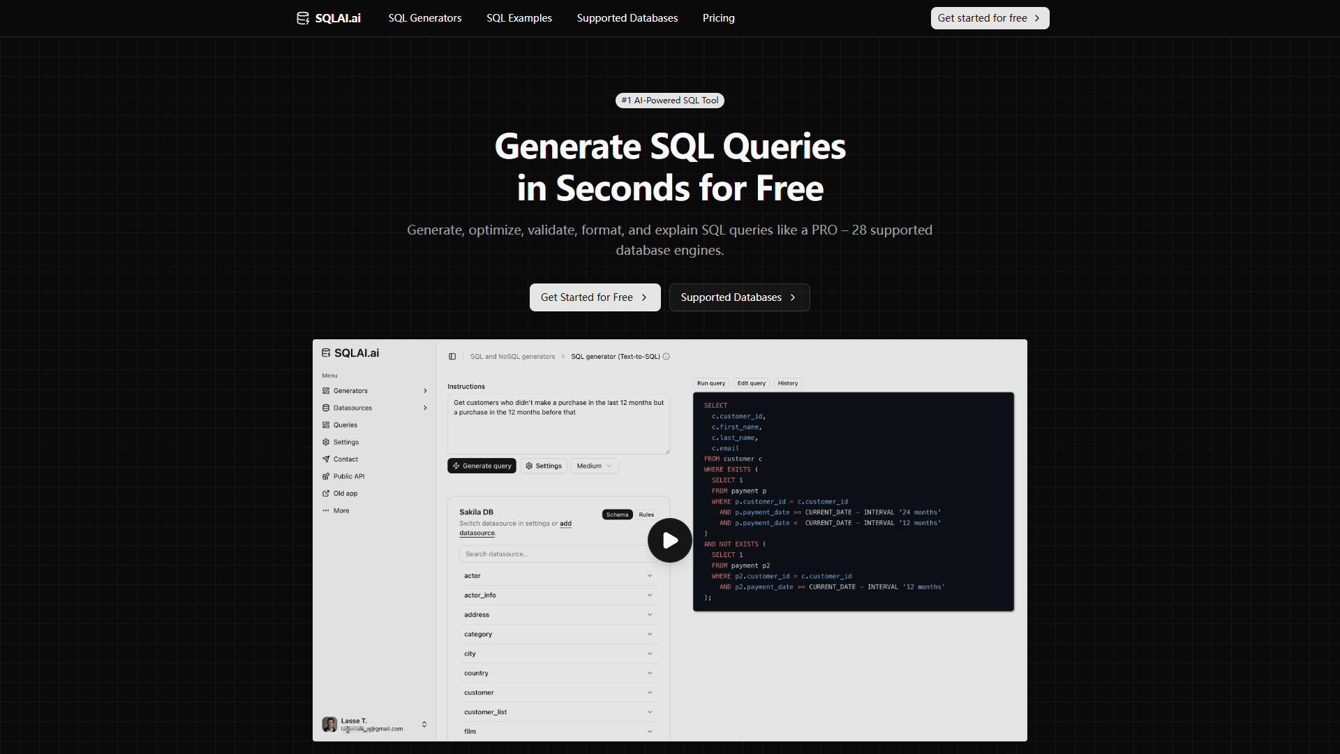 SQLAI.ai product screenshot