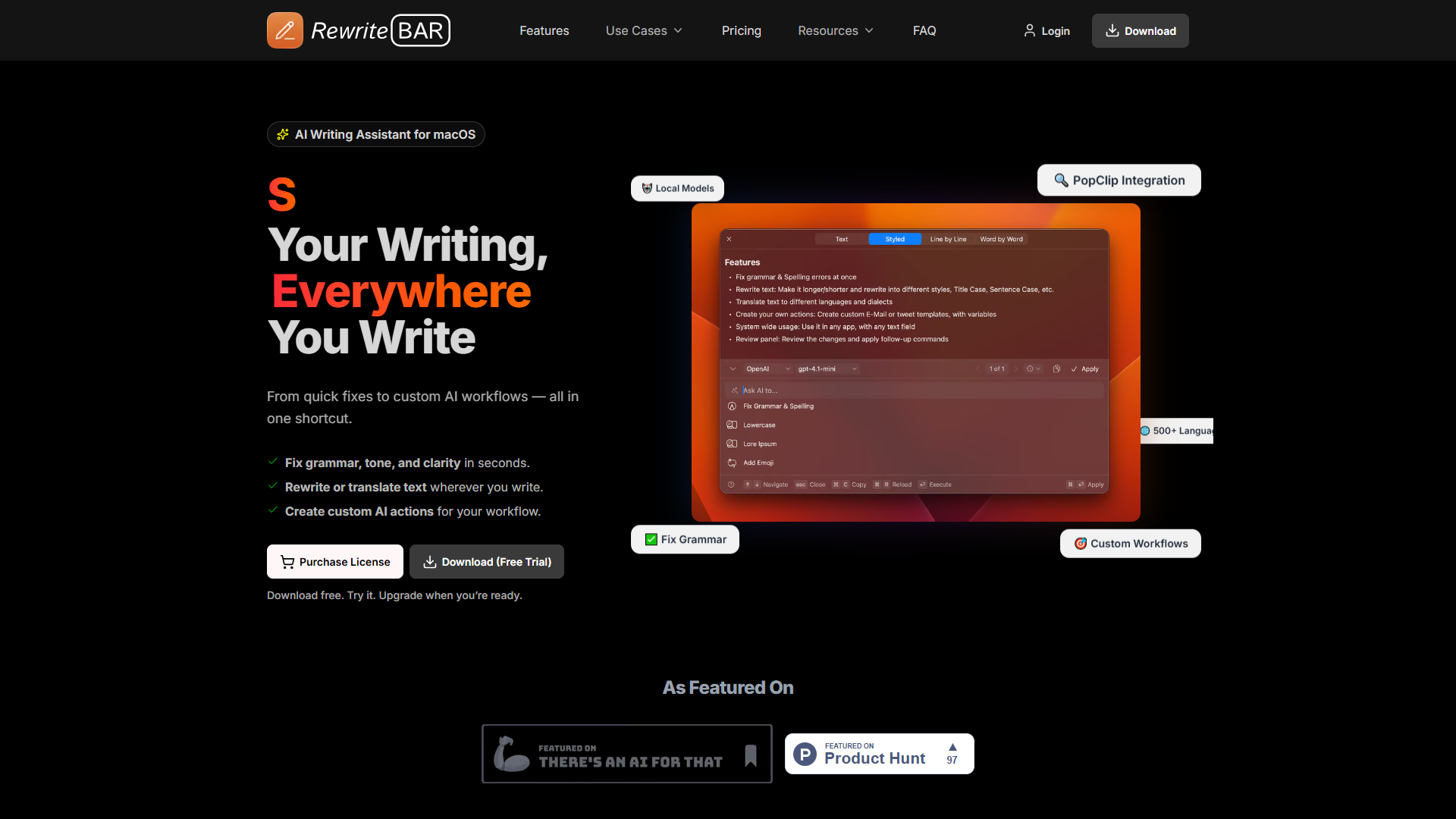 RewriteBar product screenshot