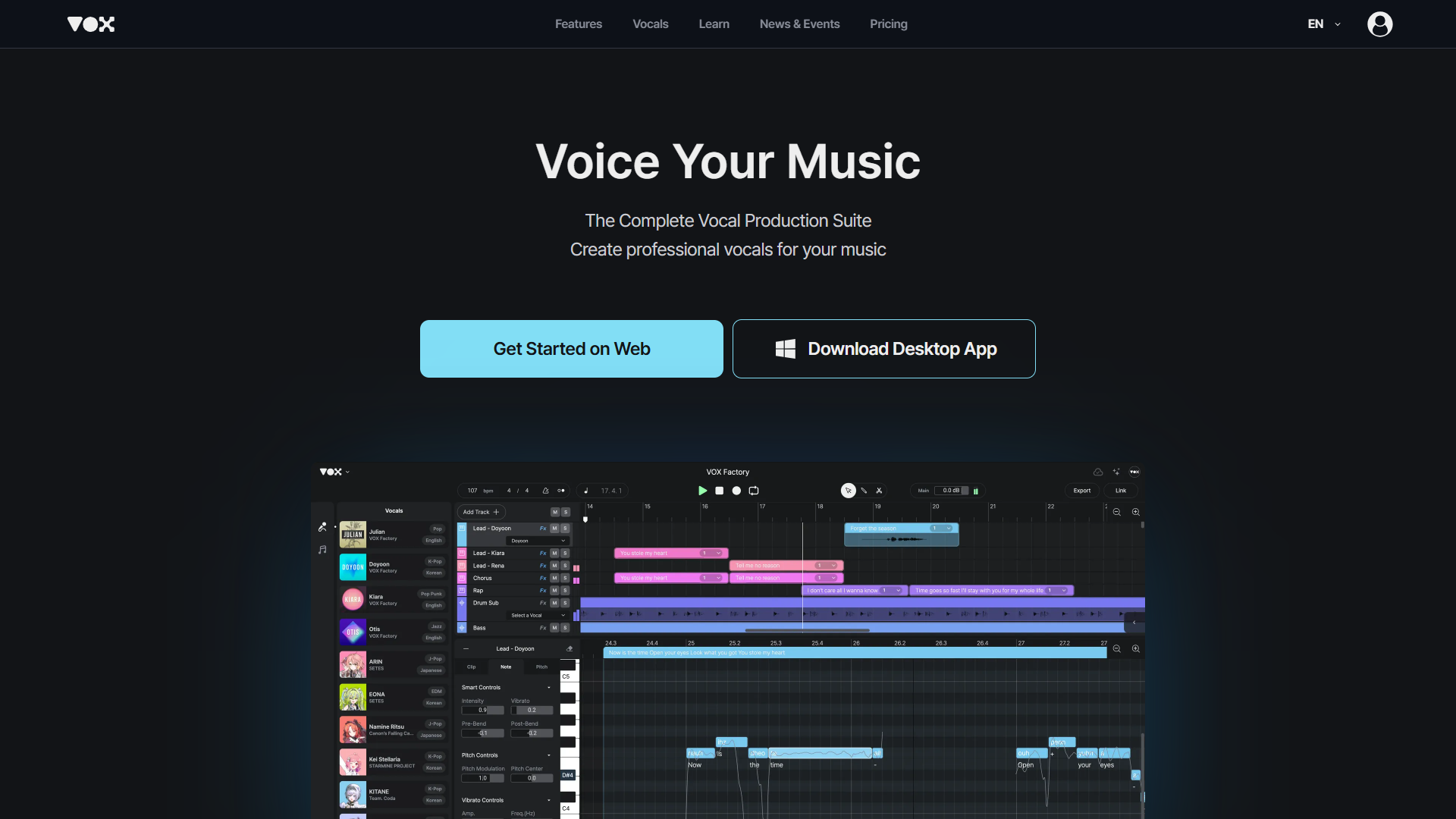 VOX Factory product screenshot