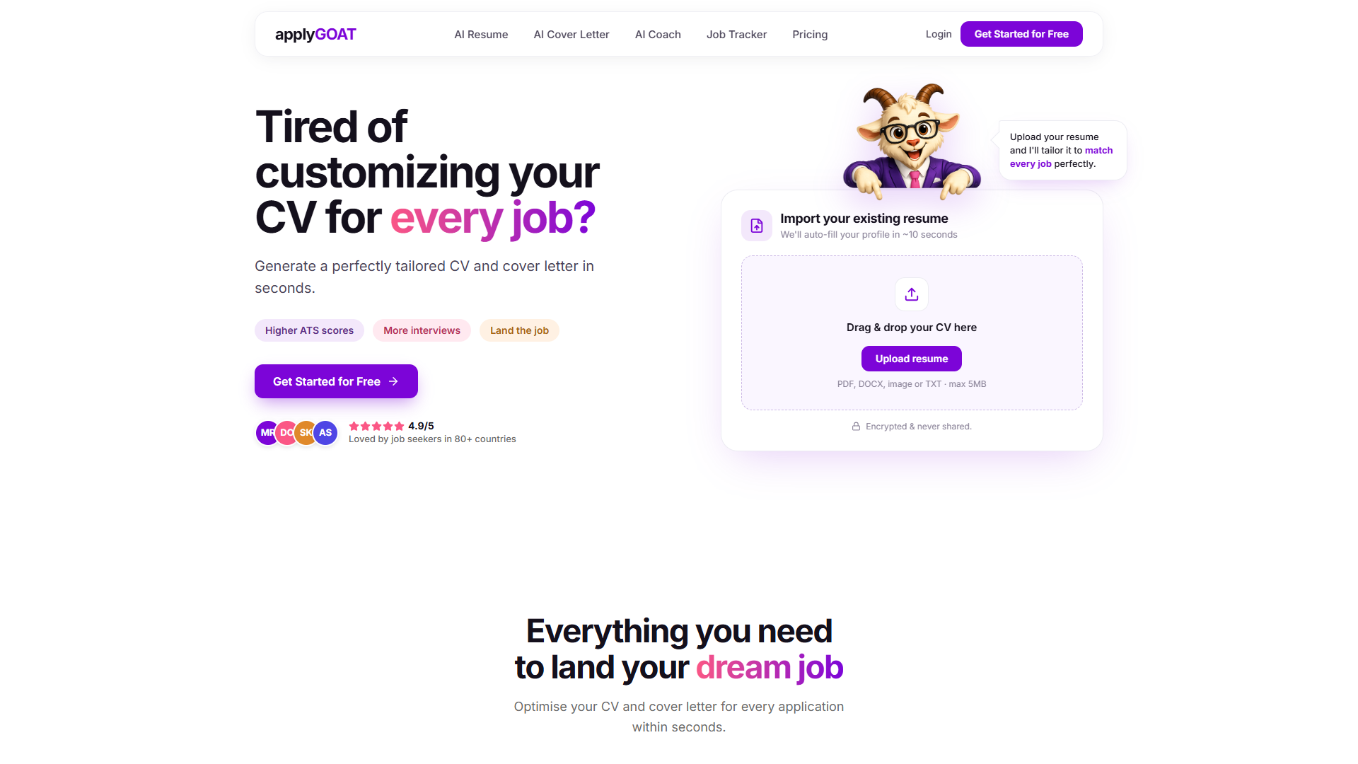 applyGOAT product screenshot