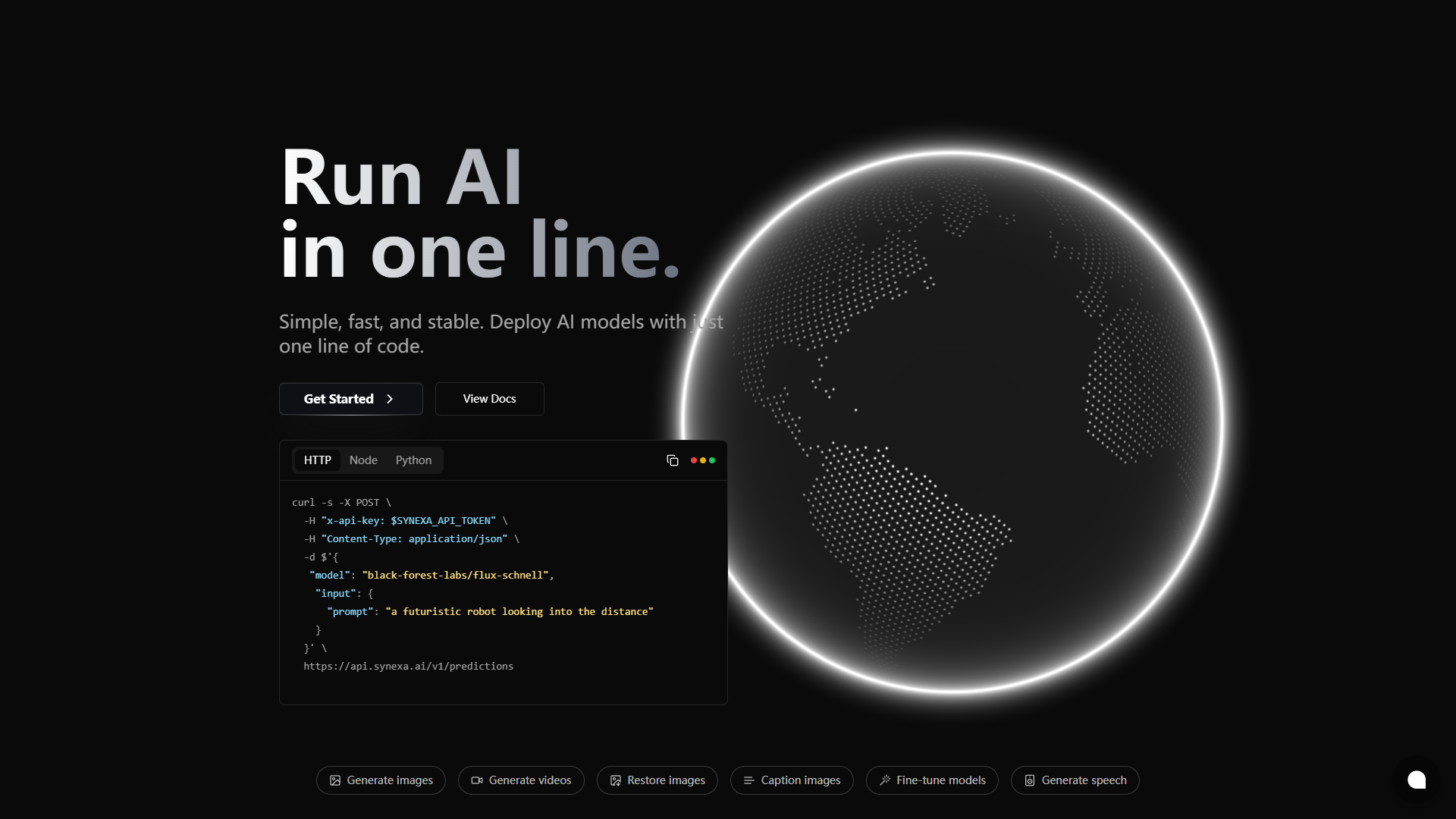 Synexa AI product screenshot
