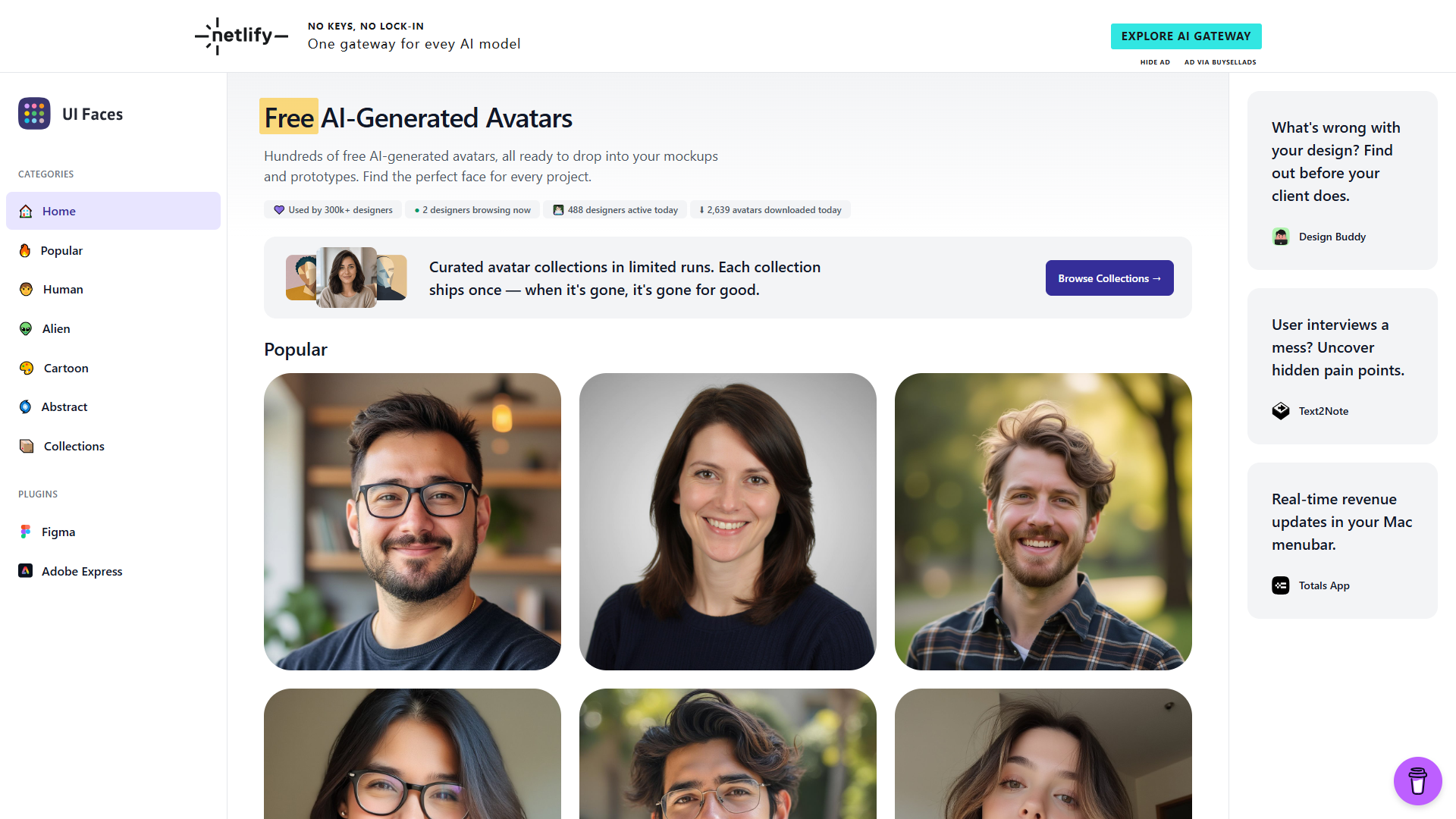UI Faces product screenshot