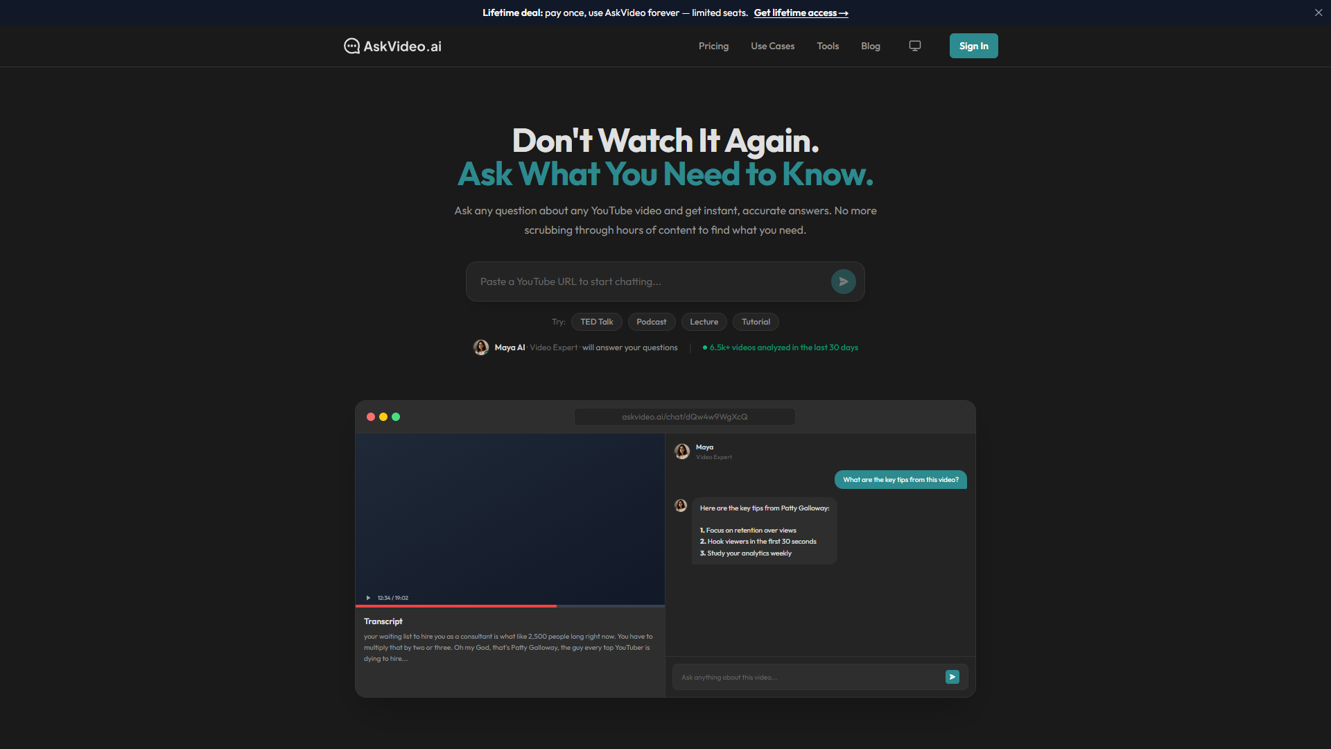 AskVideo.ai product screenshot