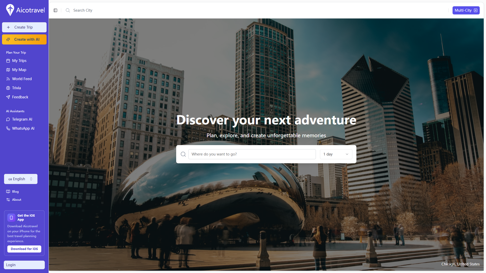 Aicotravel product screenshot