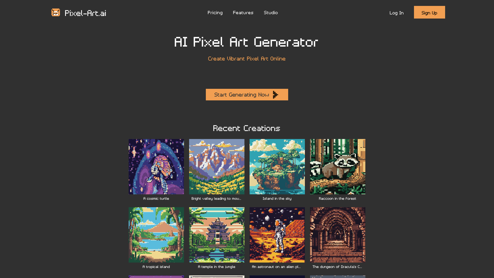 Pixel-Art.ai - AI pixel art generator — create vibrant pixel art online ...